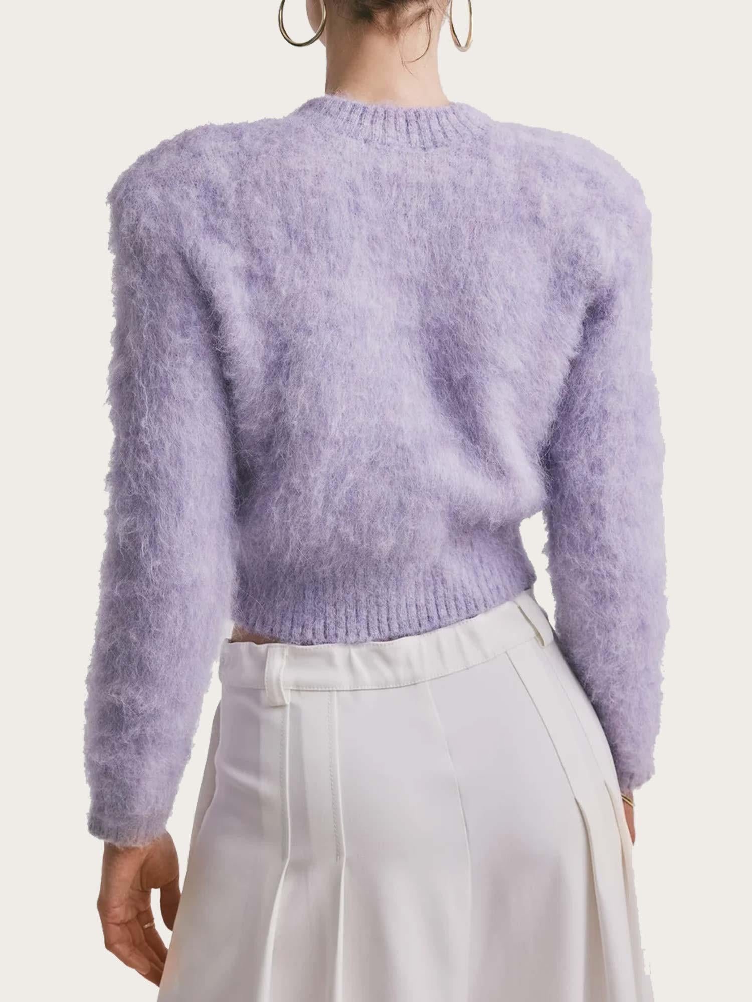 Hairy Knit Sweater - Lilac