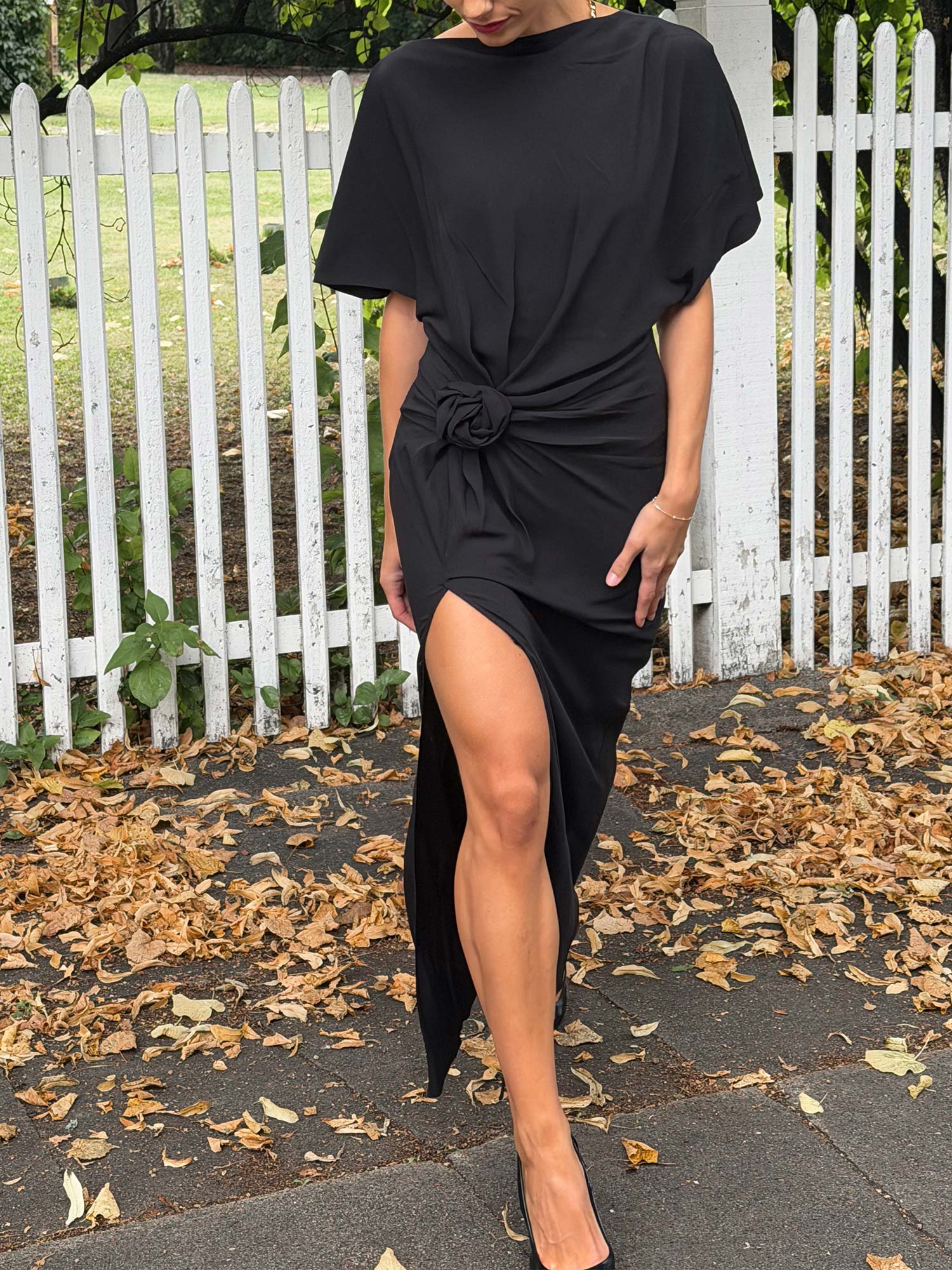 Maxi Slit Dress - Black