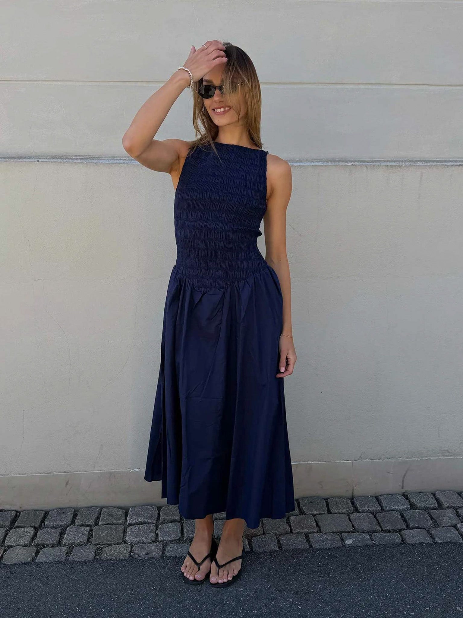 Luce Midi Dress - Vintage Navy