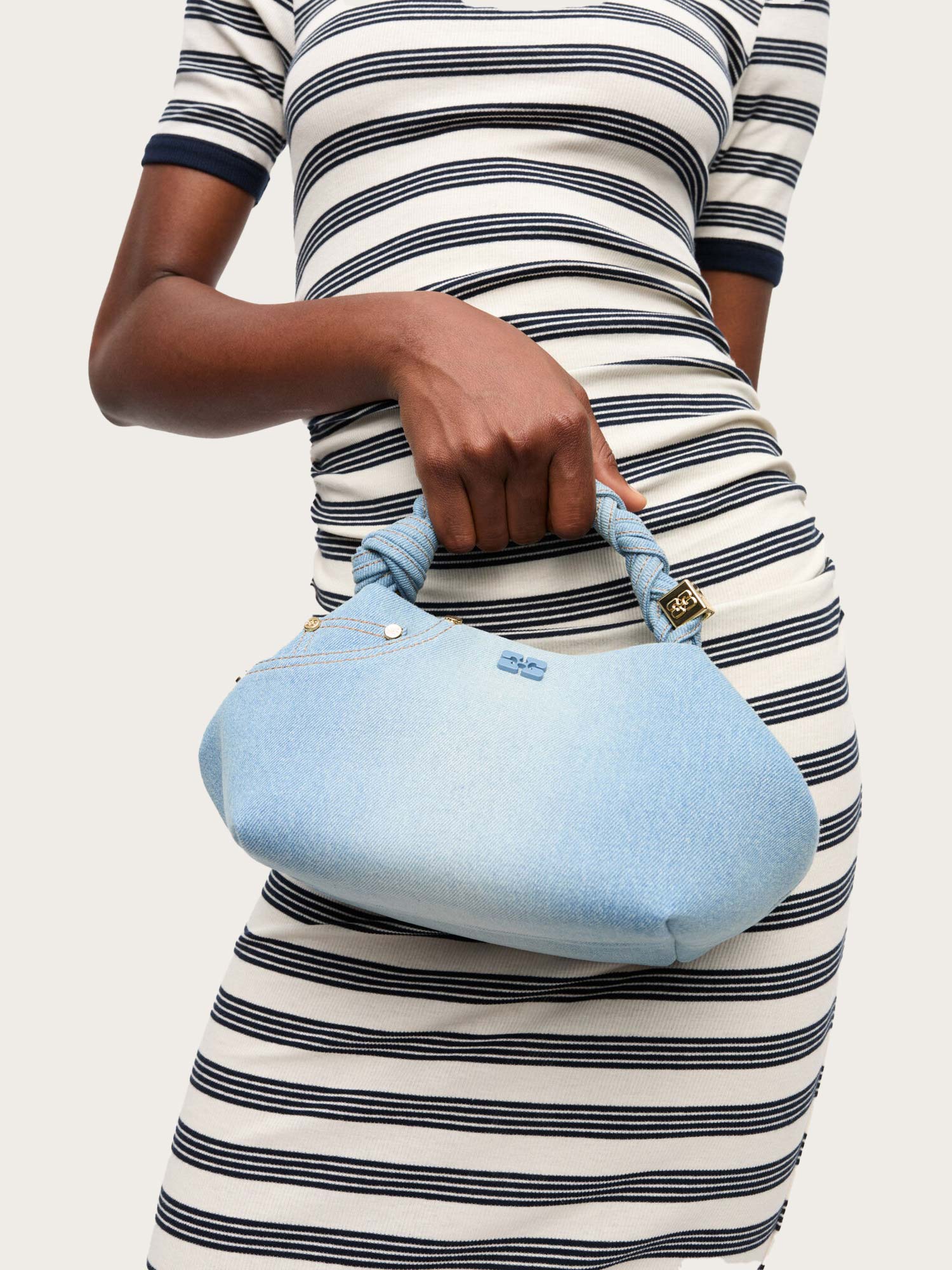 Ganni Bou Bag Small Washed Denim - Faded Denim