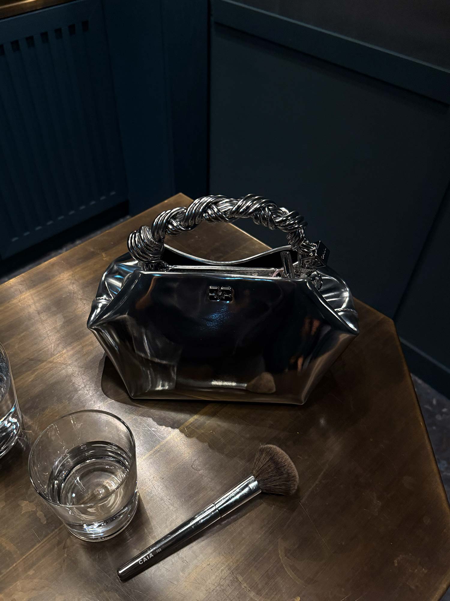 Ganni Bou Bag Small Specchio - Silver