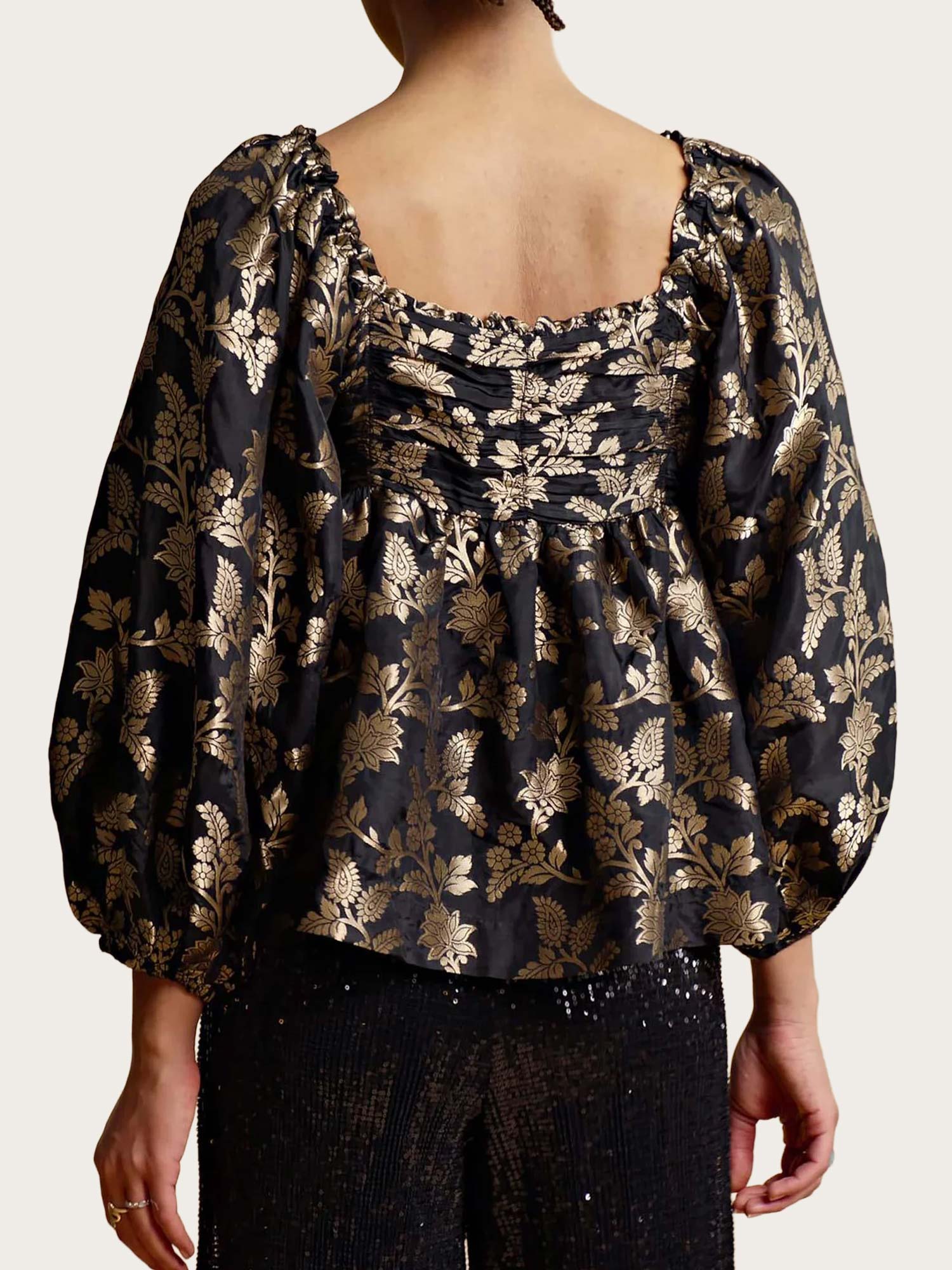 Brocade Top - Black