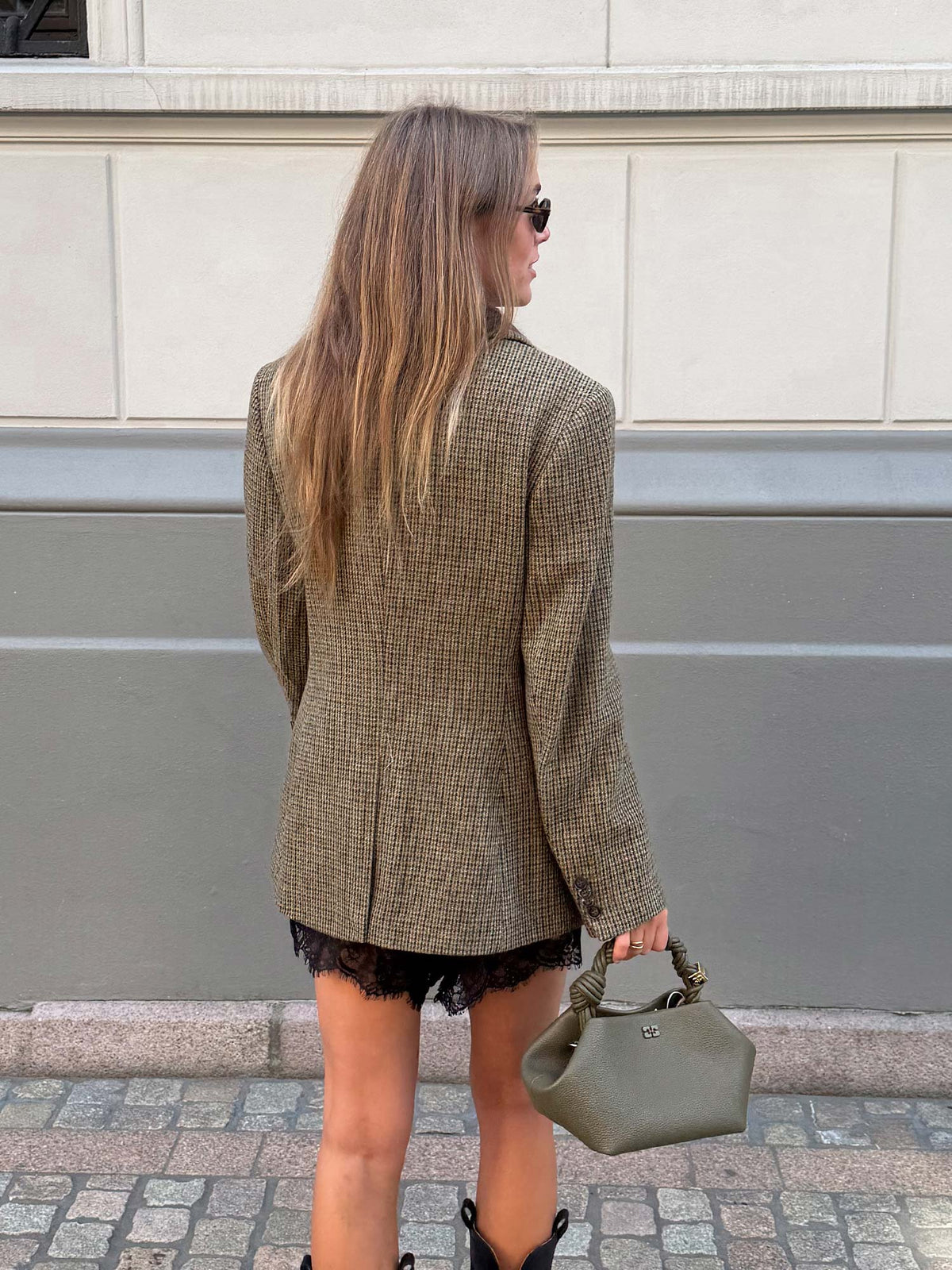 Brook Houndstooth Blazer - Green Houndstooth