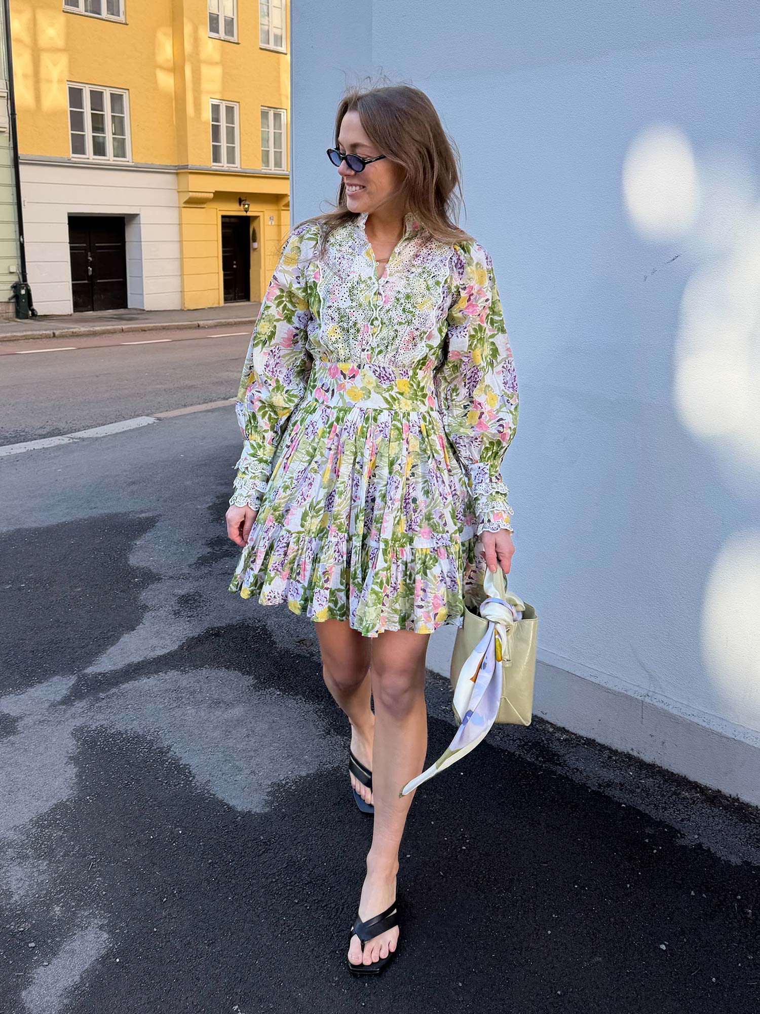 Cotton Slub Mini Dress - Summer Lilacs