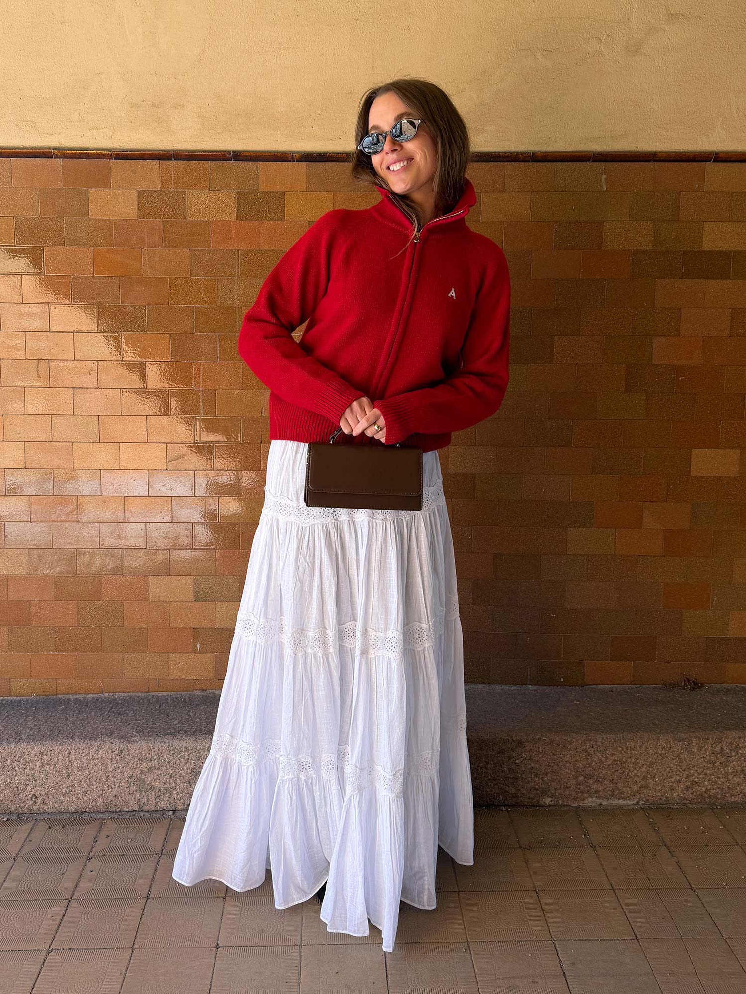 Cotton Slub Skirt - White