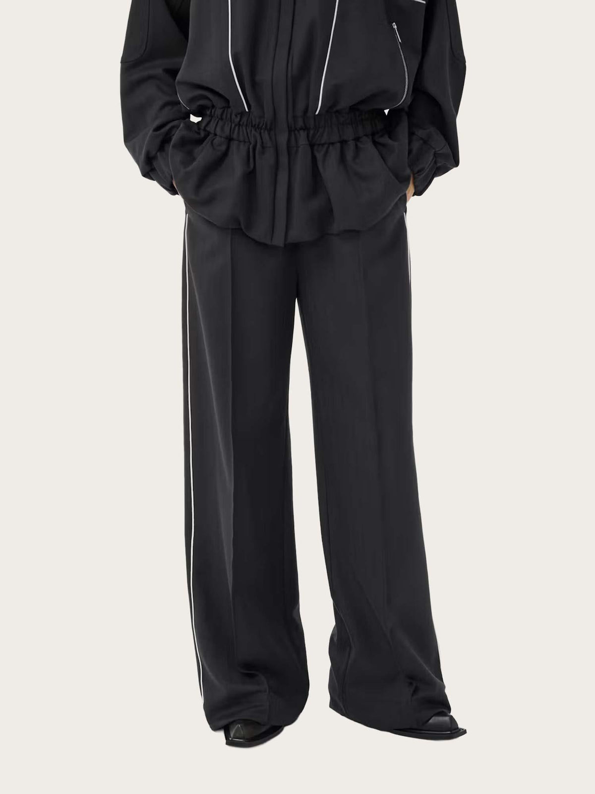Alezia HW Pants - Grey Herringbone