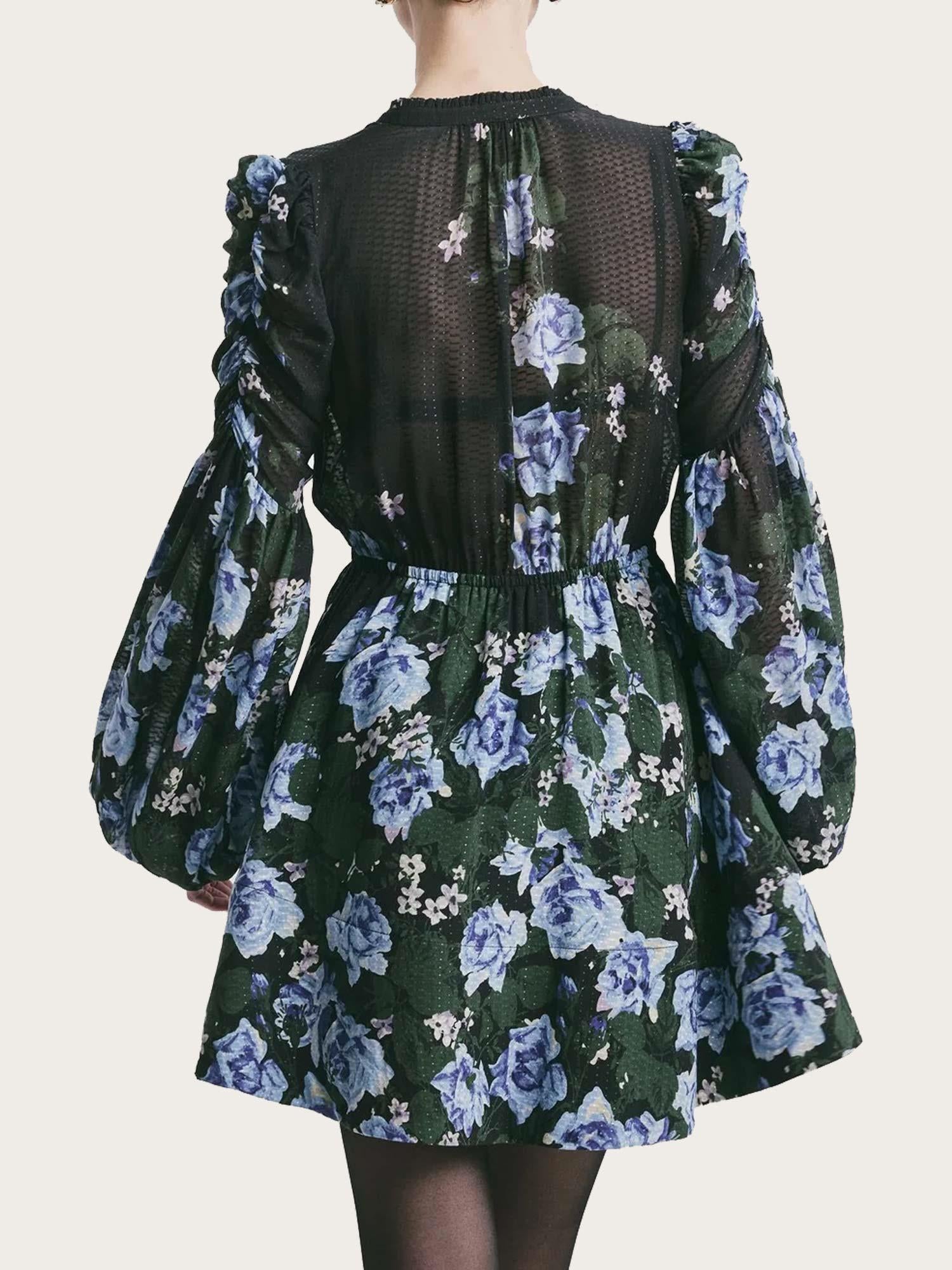 Georgette V-Neck Dress - Amadora