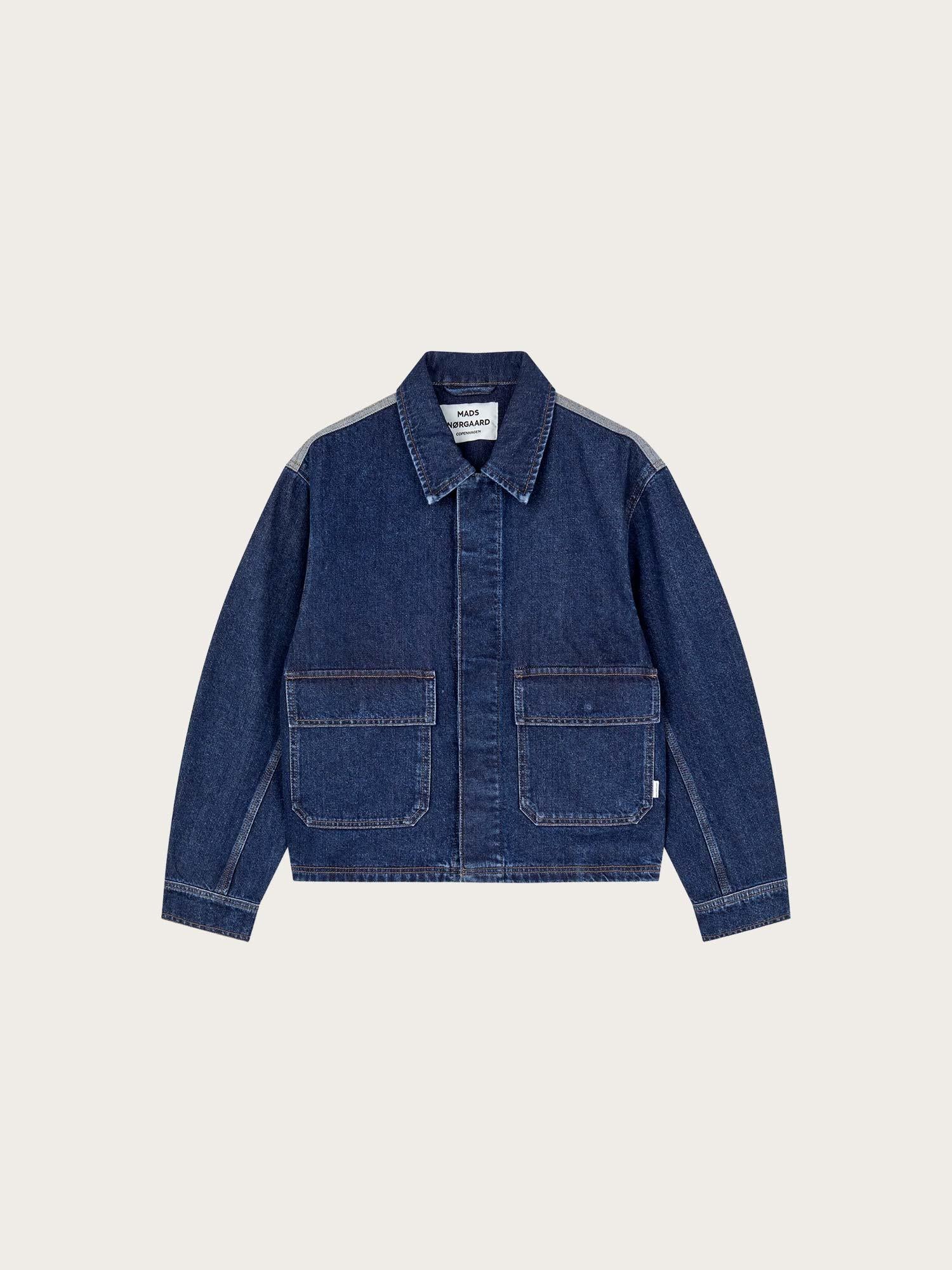 Luke Denim Solar Jacket Block - Mid Blue Denim