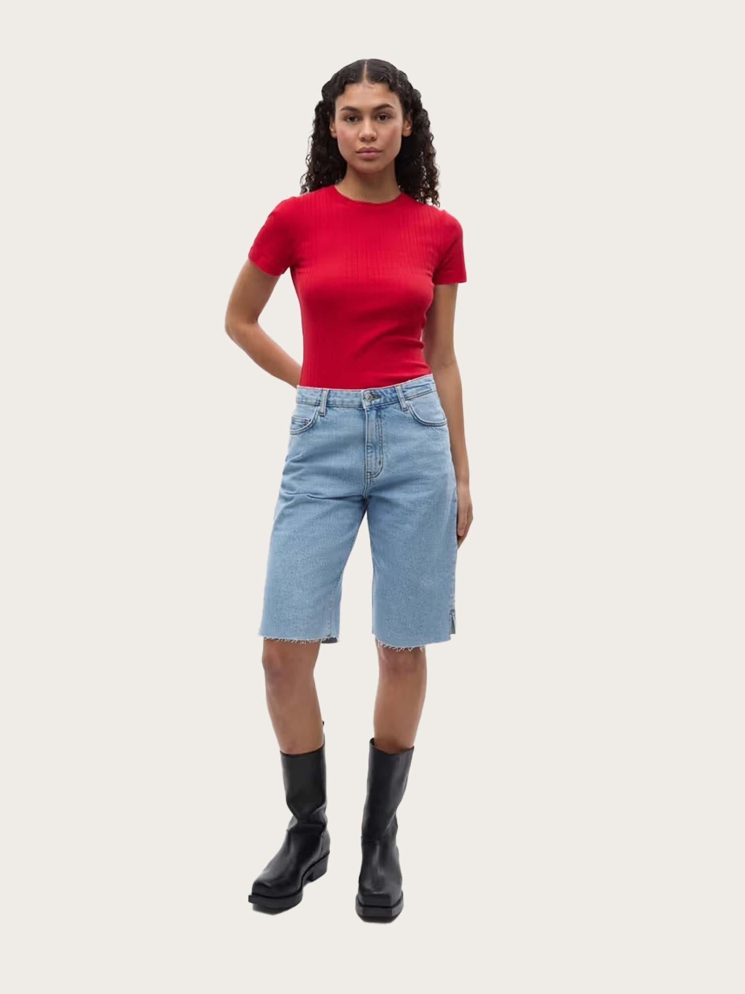 Enbree Straight Shorts - Mid Light Blue