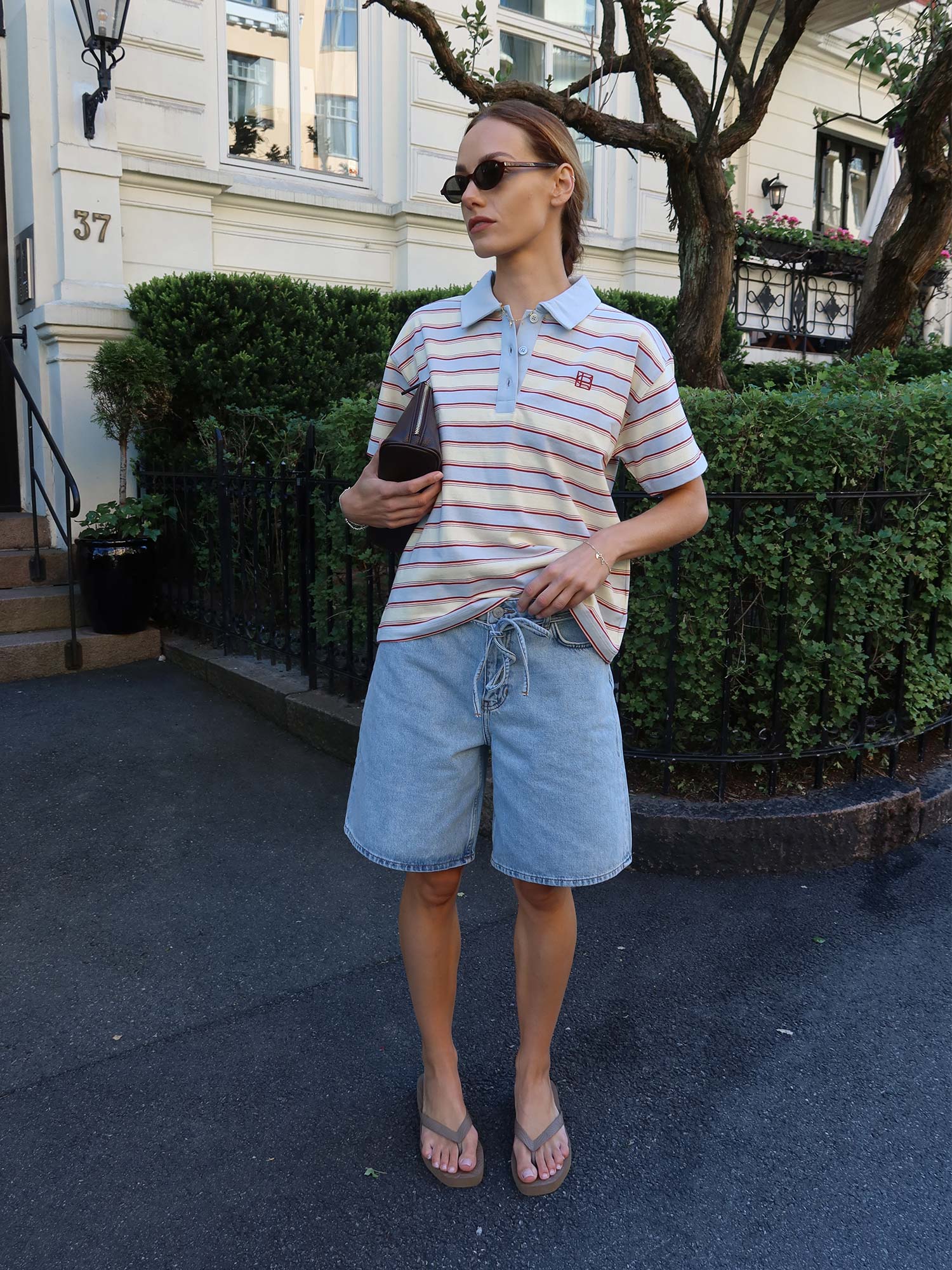 Evelyn Polo Tee - Ocean Stripe