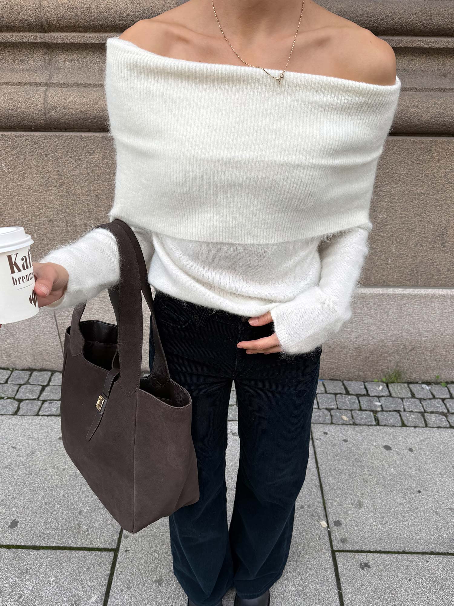 Eliette Off-Shoulder Knit - Cream