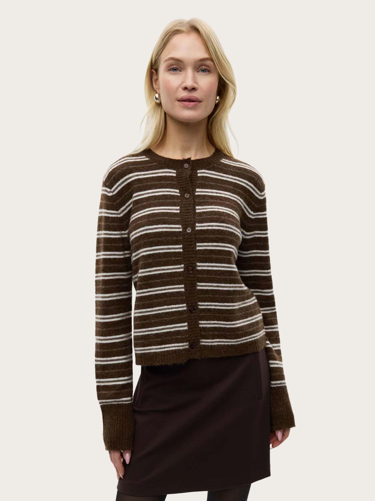 Enada LS Cardigan ST - Pine Stripe