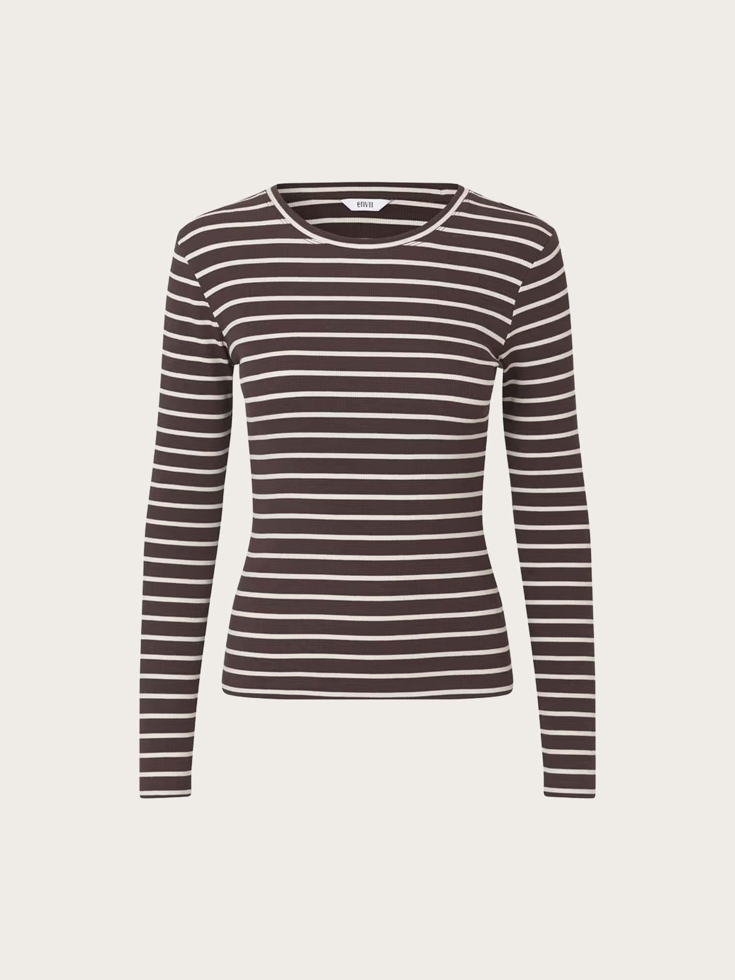 Enally LS O-N Tee St - Moonstruck/Chocolate