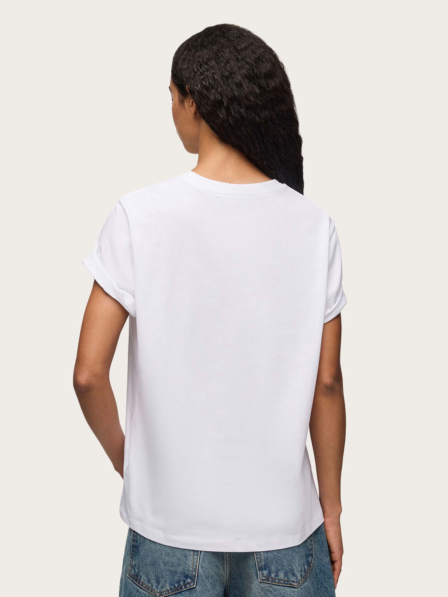 T4004 Basic Jersey Cherry Relaxed T-Shirt - Bright White