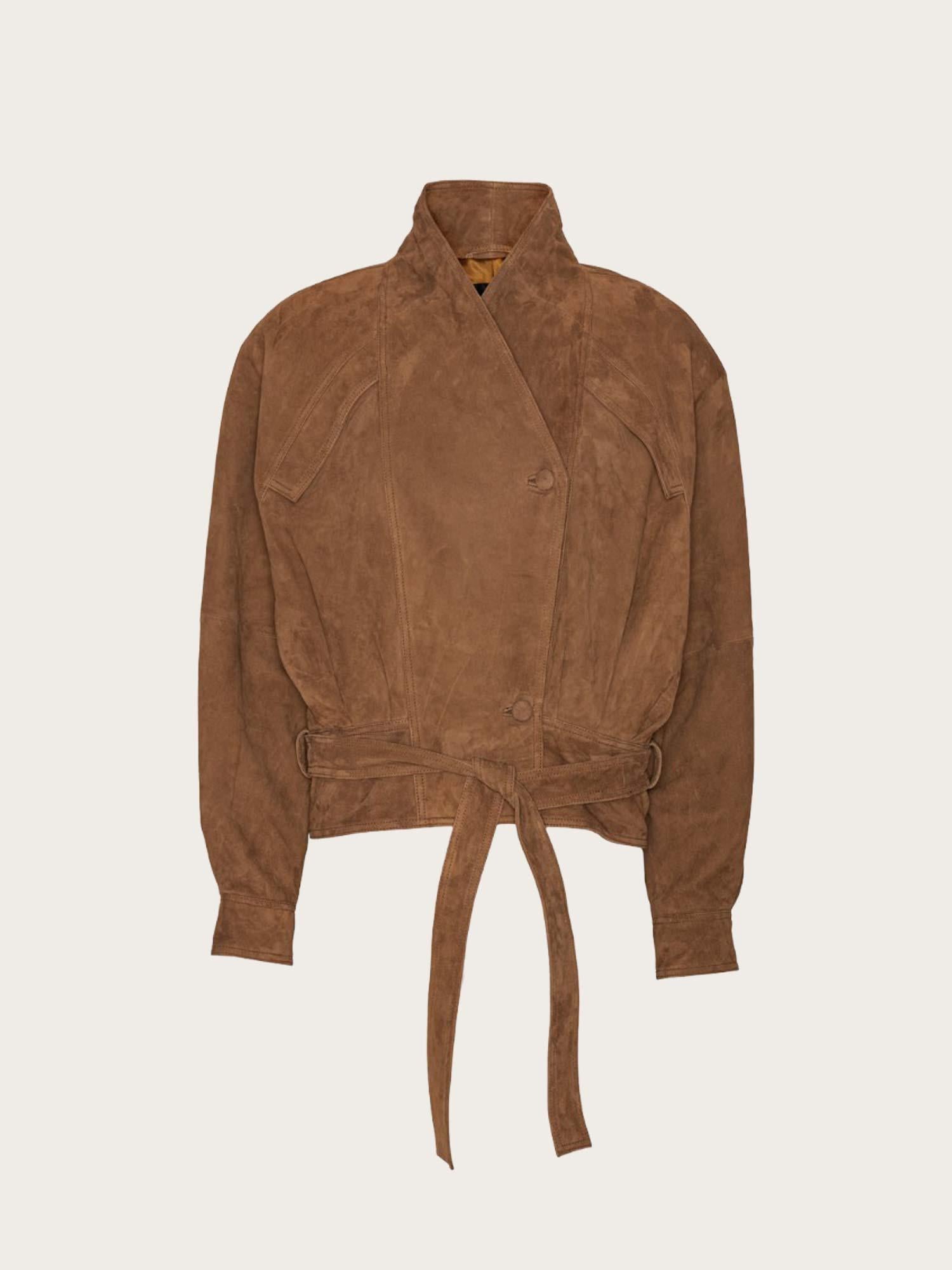 Suede Bomber Jacket - Bison