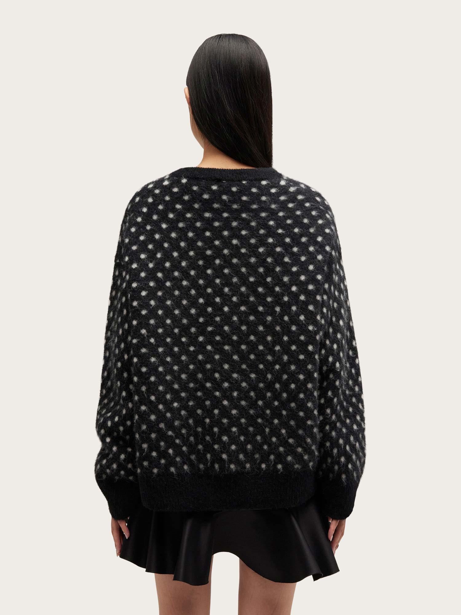 Heavy Brushed Alpaca Oversized Sweater - Black