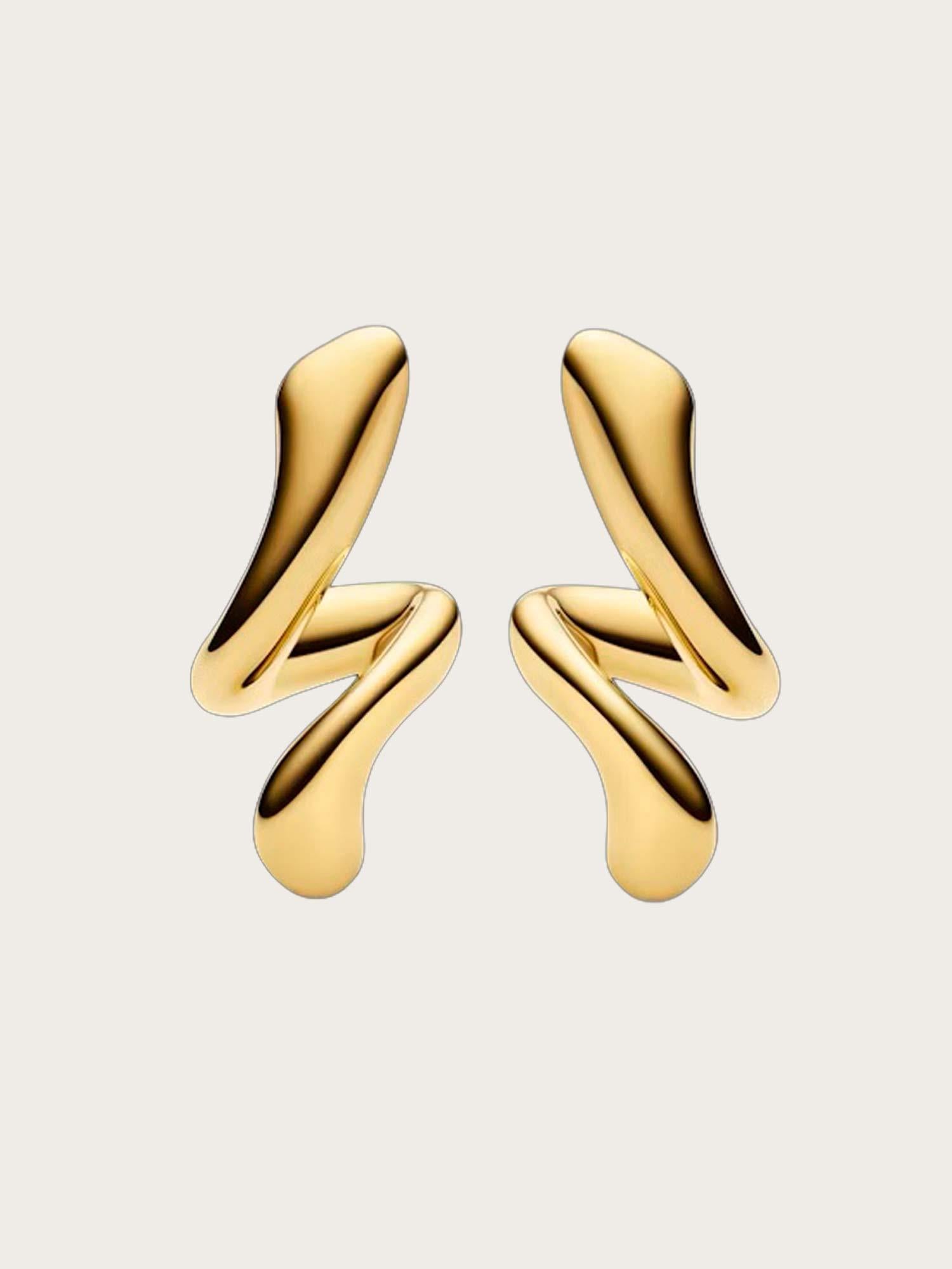 Coil Curl Studs - Gold
