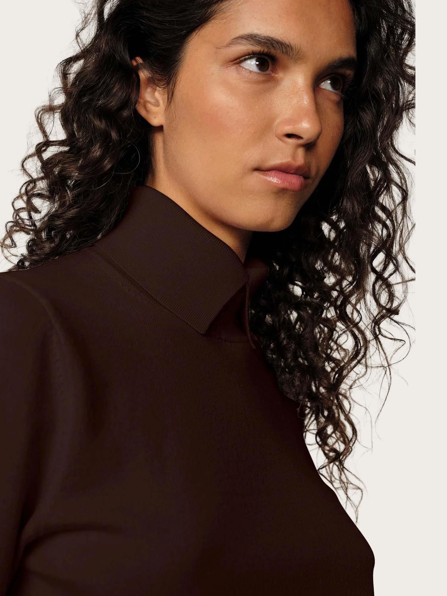Perry Knit Blouse - Mahogany