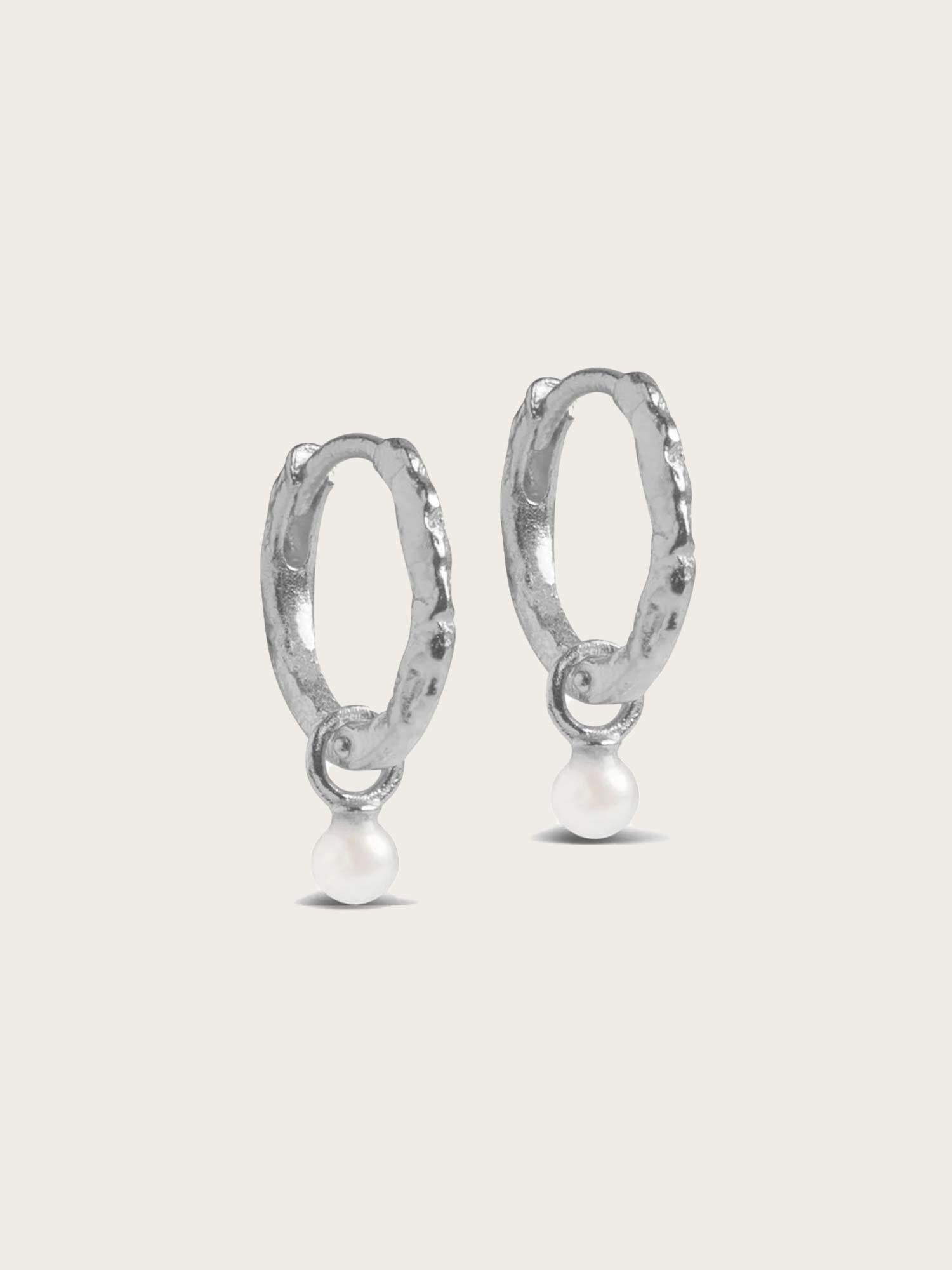 Hoops Belle - Silver/Pearl