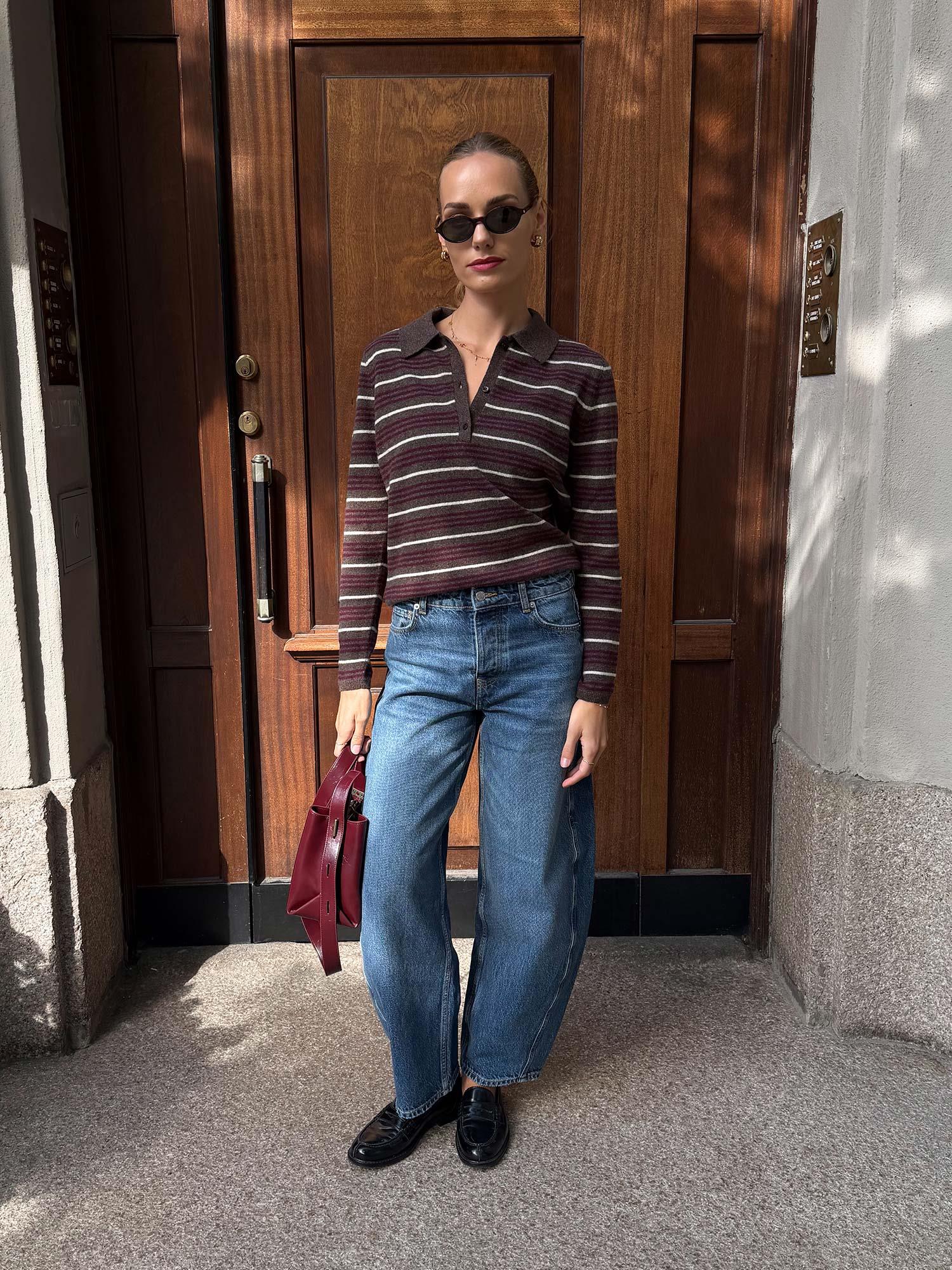 Cassie Stripe - Dk Brown Combo