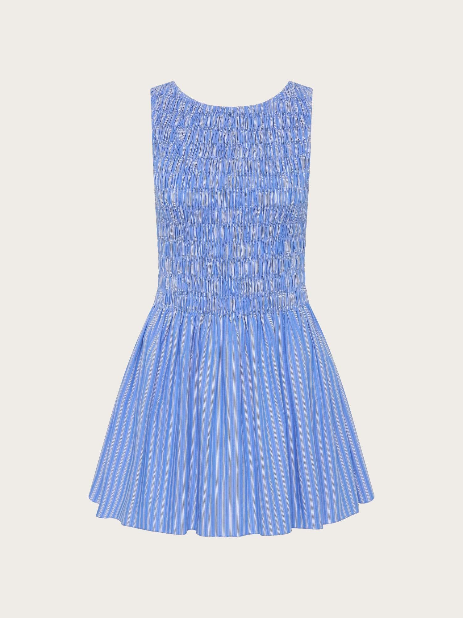 Carina Mini Dress - Jao Stripe Azulejo Blue