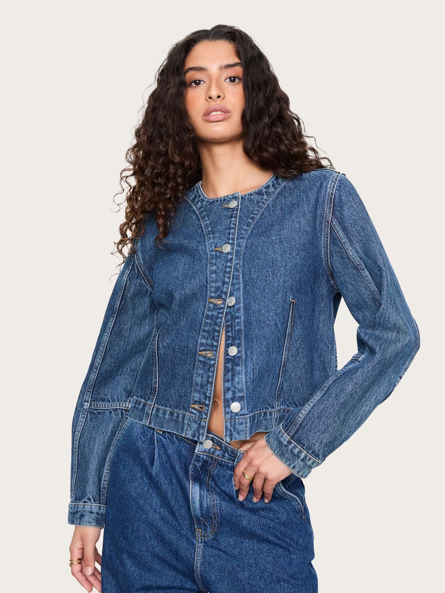 Jules Denim Jacket - Washed Dark Blue