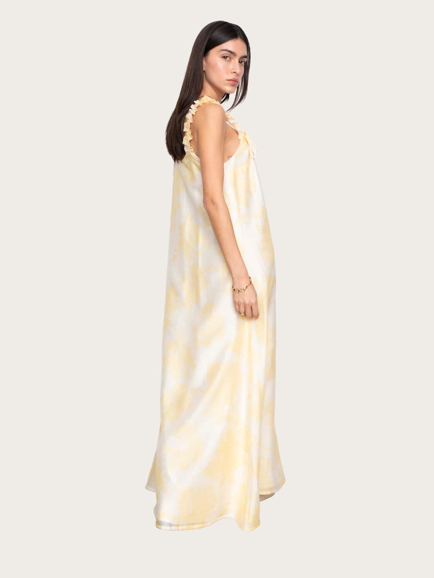 Zaha Dress - Yellow Floral Print