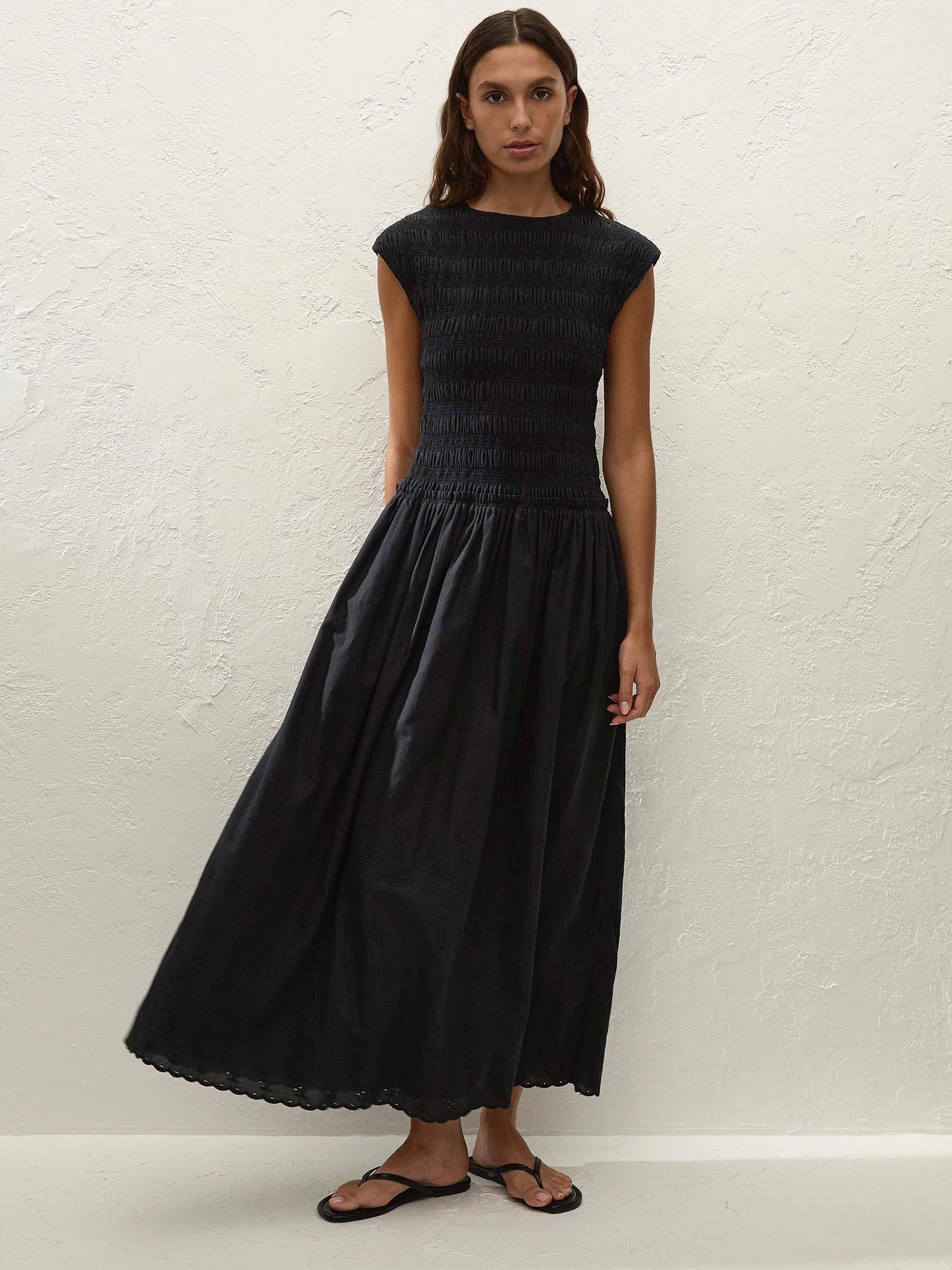 Flavia Maxi Dress - Julyeta Broderie Black