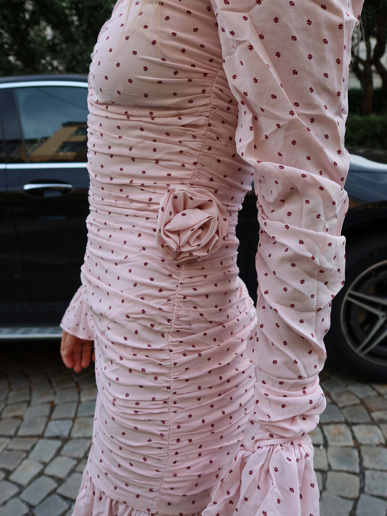 Mini Ruched Dress - Barely Pink Comb.