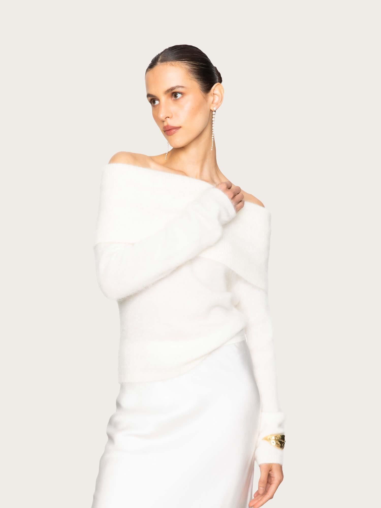 Eliette Off-Shoulder Knit - Cream