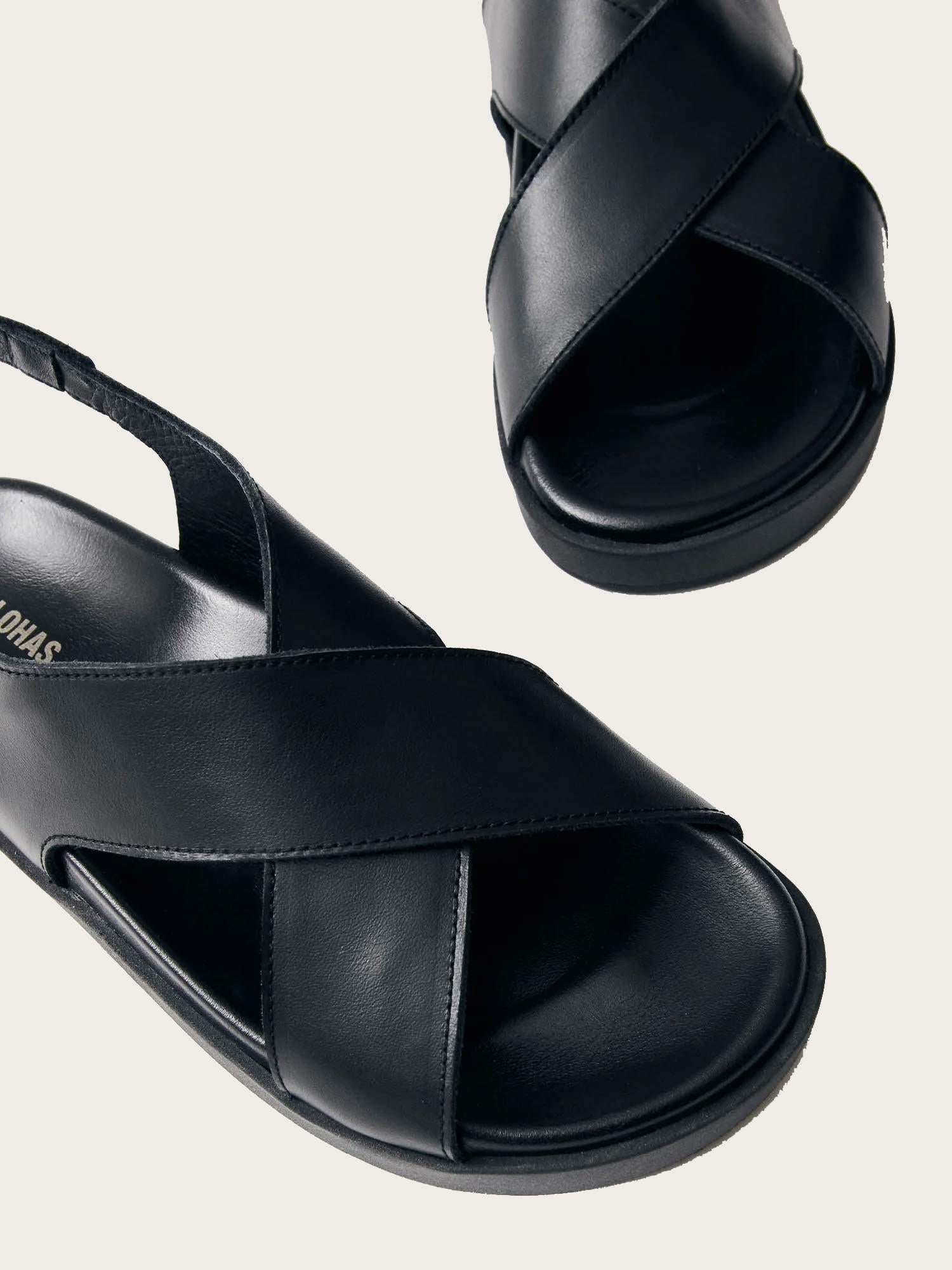 Nico Black Leather Sandals