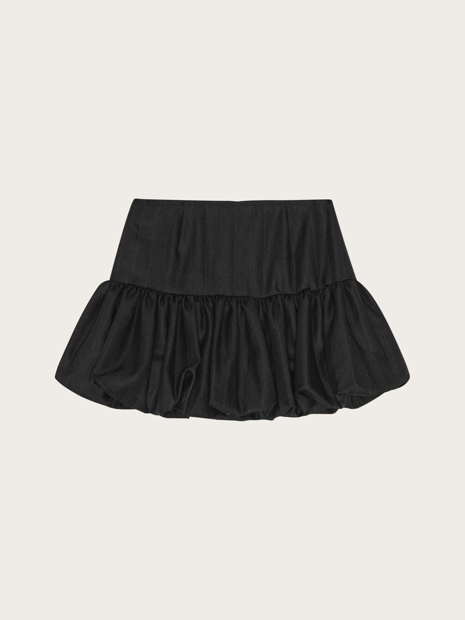 Laja Wool Skirt - Black Pinstripe