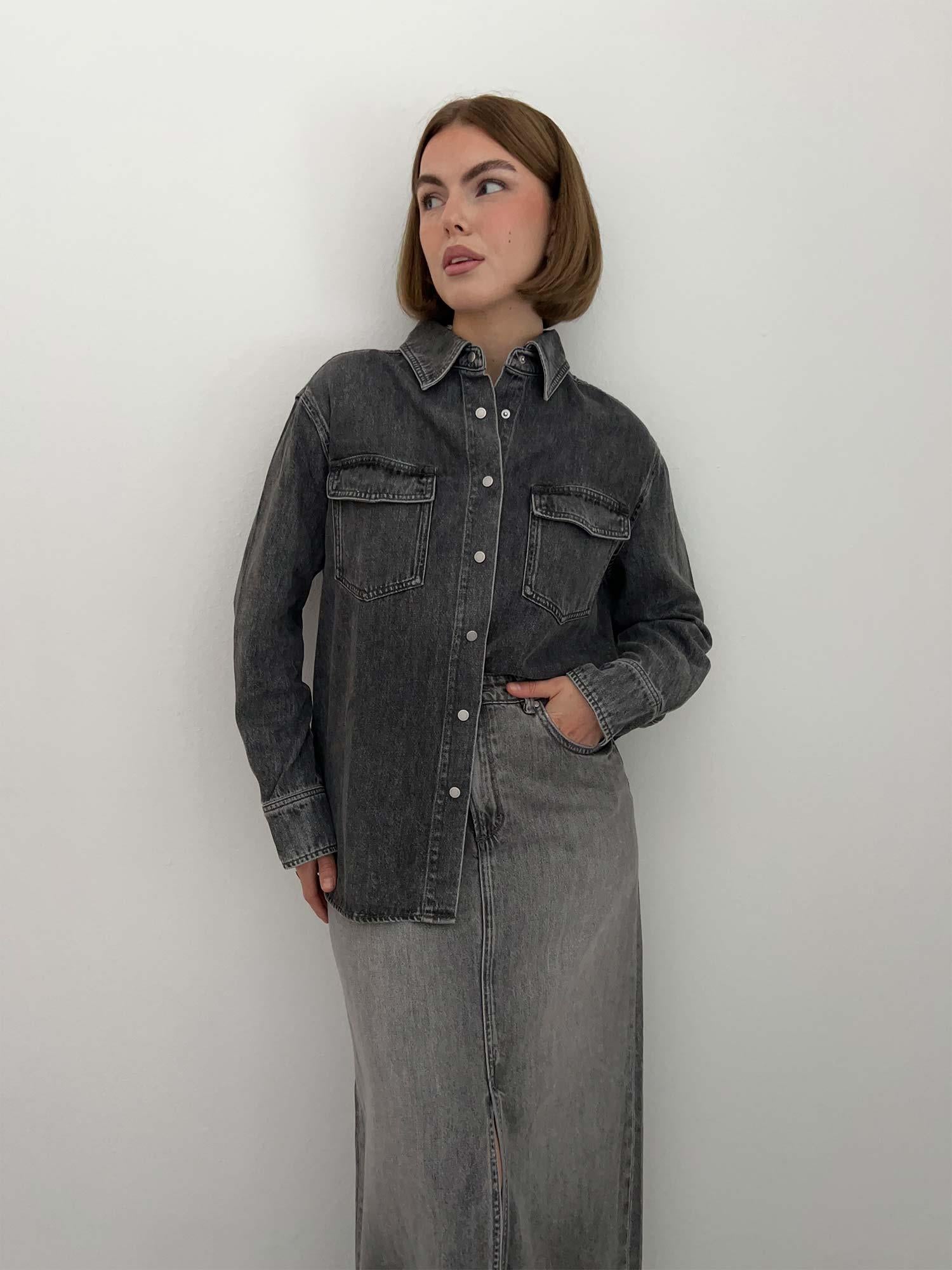 Bowery Denim Shirt - Stone Grey