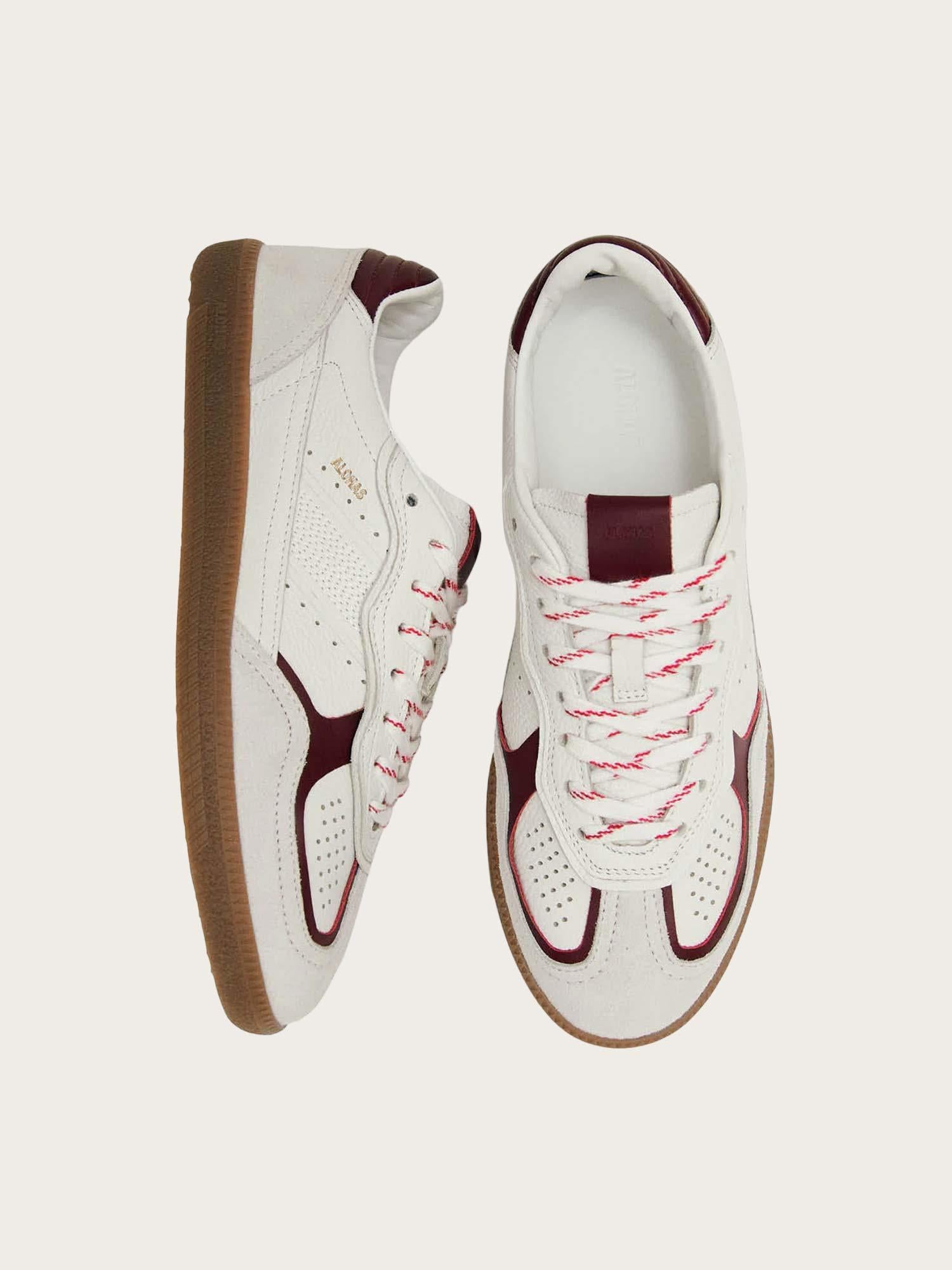 Tb. 490 Rife Grain White Burgundy Leather Sneakers