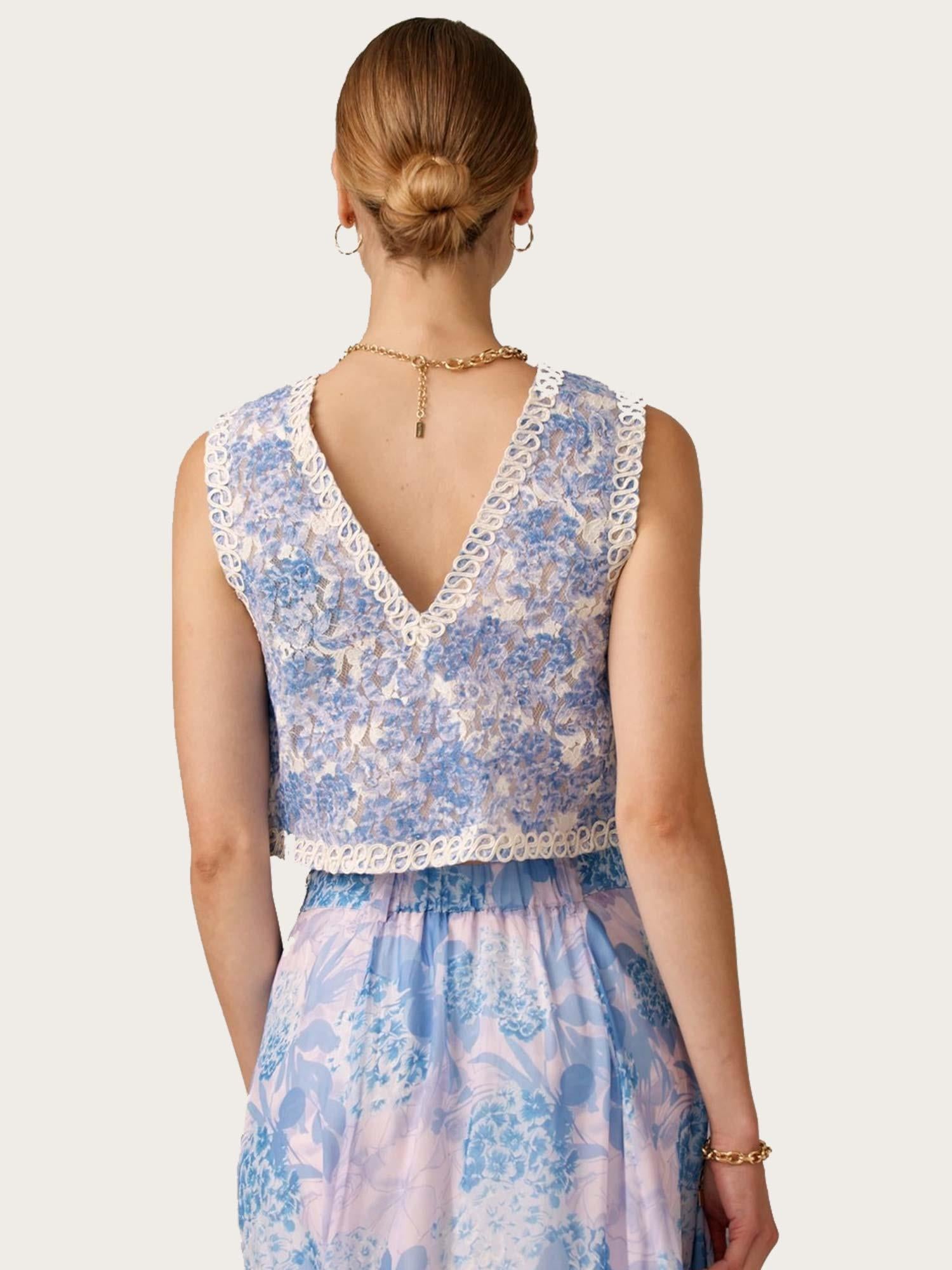 Embroidered Top - Blue Bloom