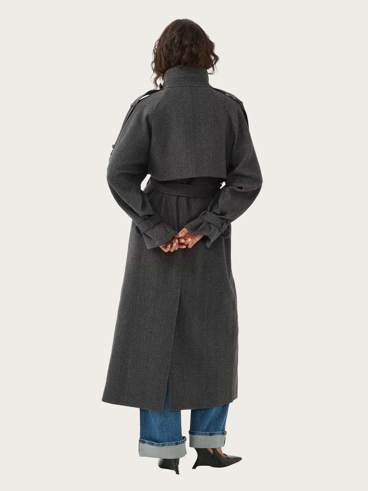 Avic Long HB Coat - Herringbone Black