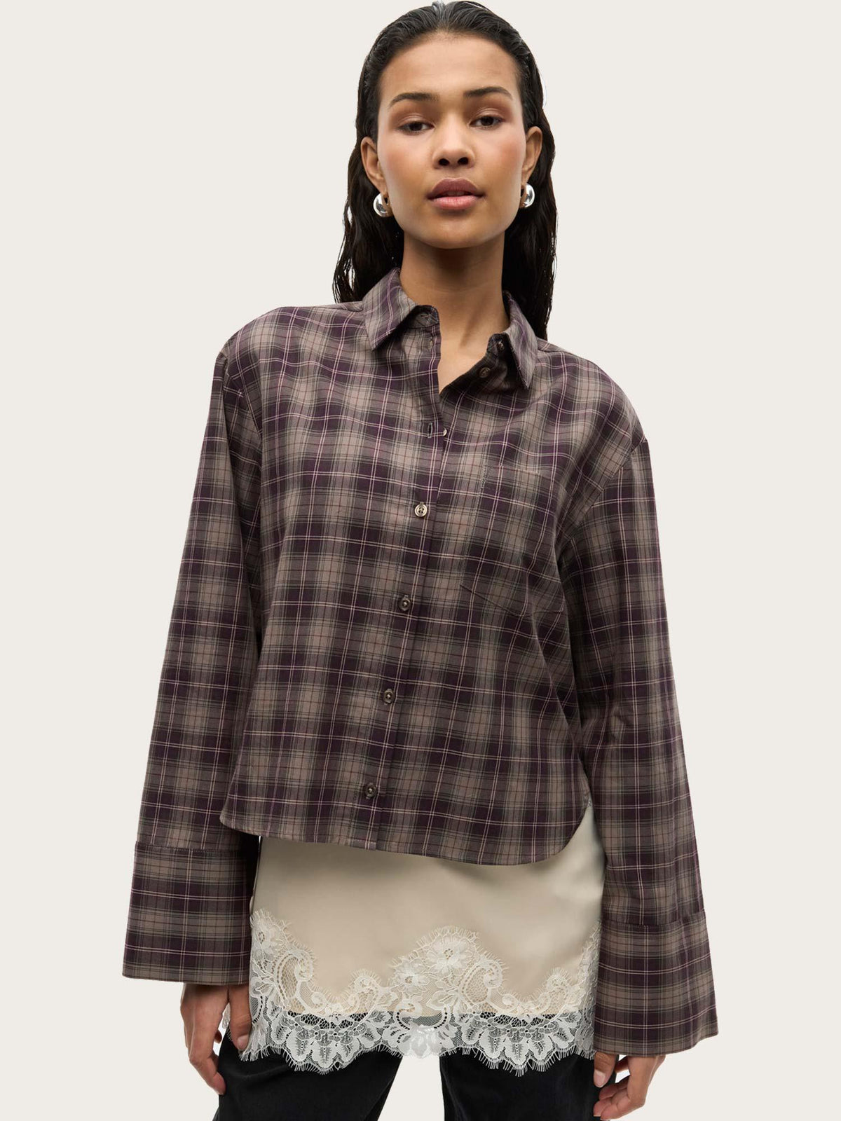 Enweb LS Short Shirt Ch - Decadent Check