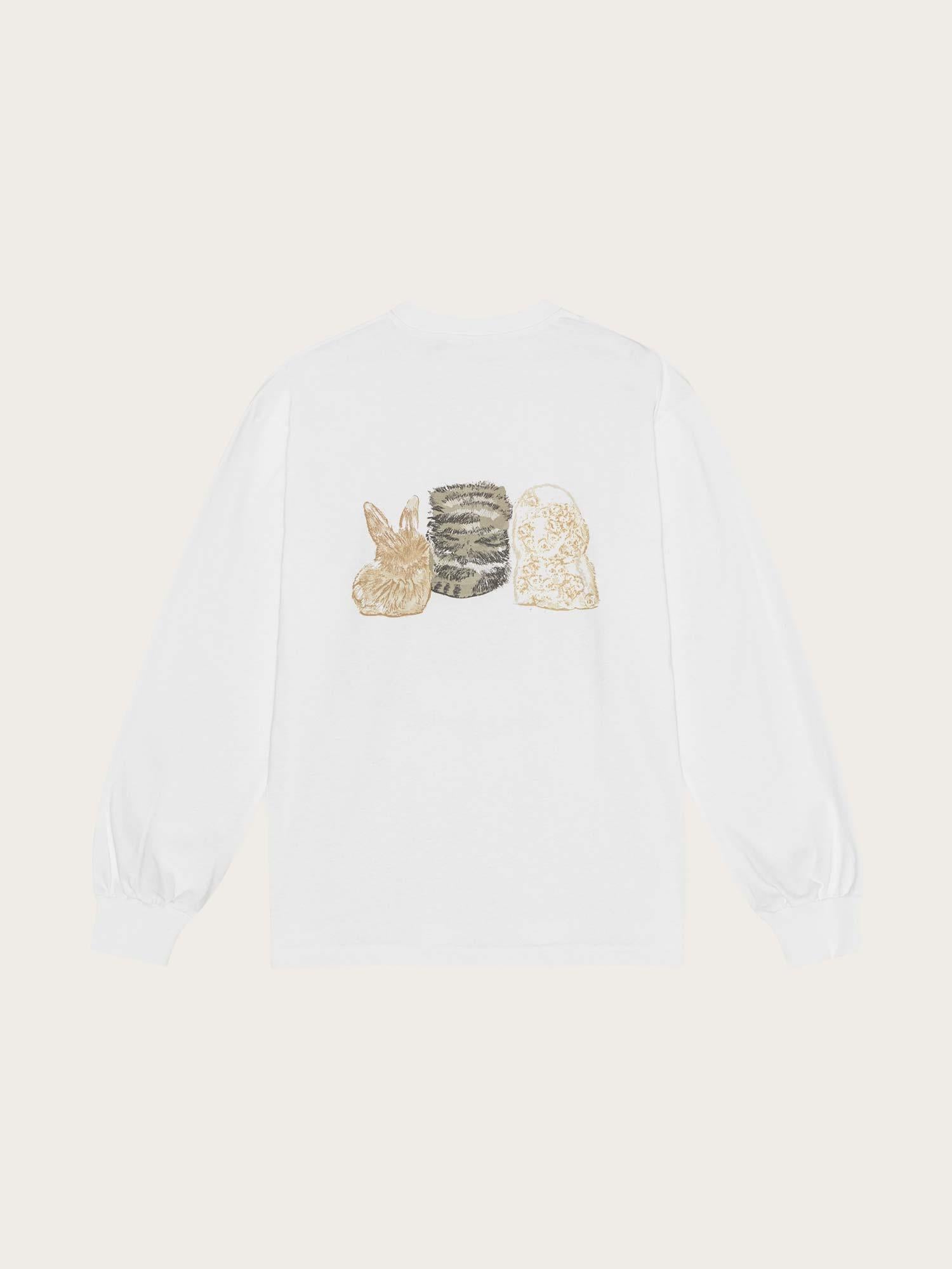 Re-cut Heavy Jersey Animals Long Sleeve - Bright White