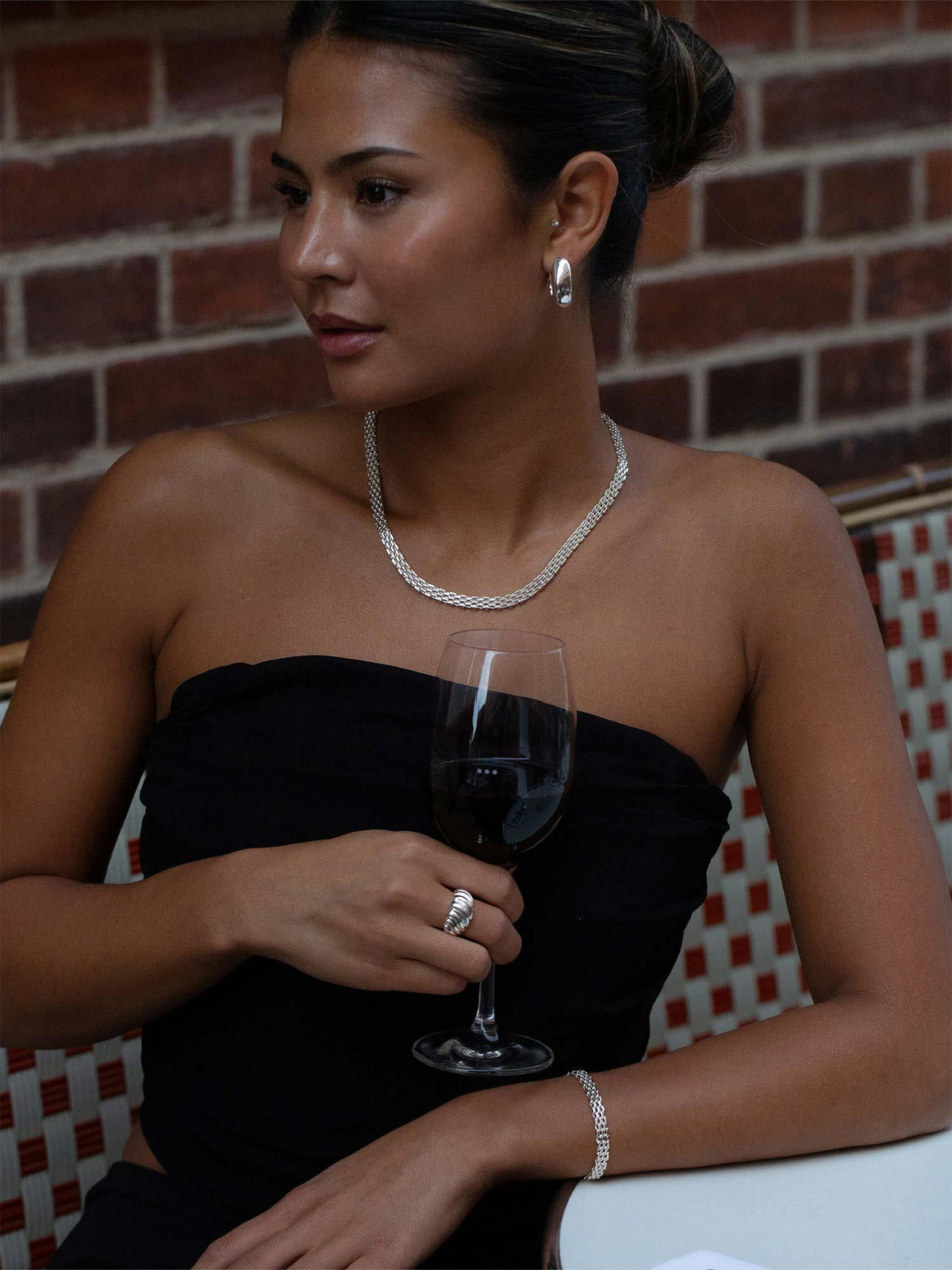 Mesh Link Necklace - Silver