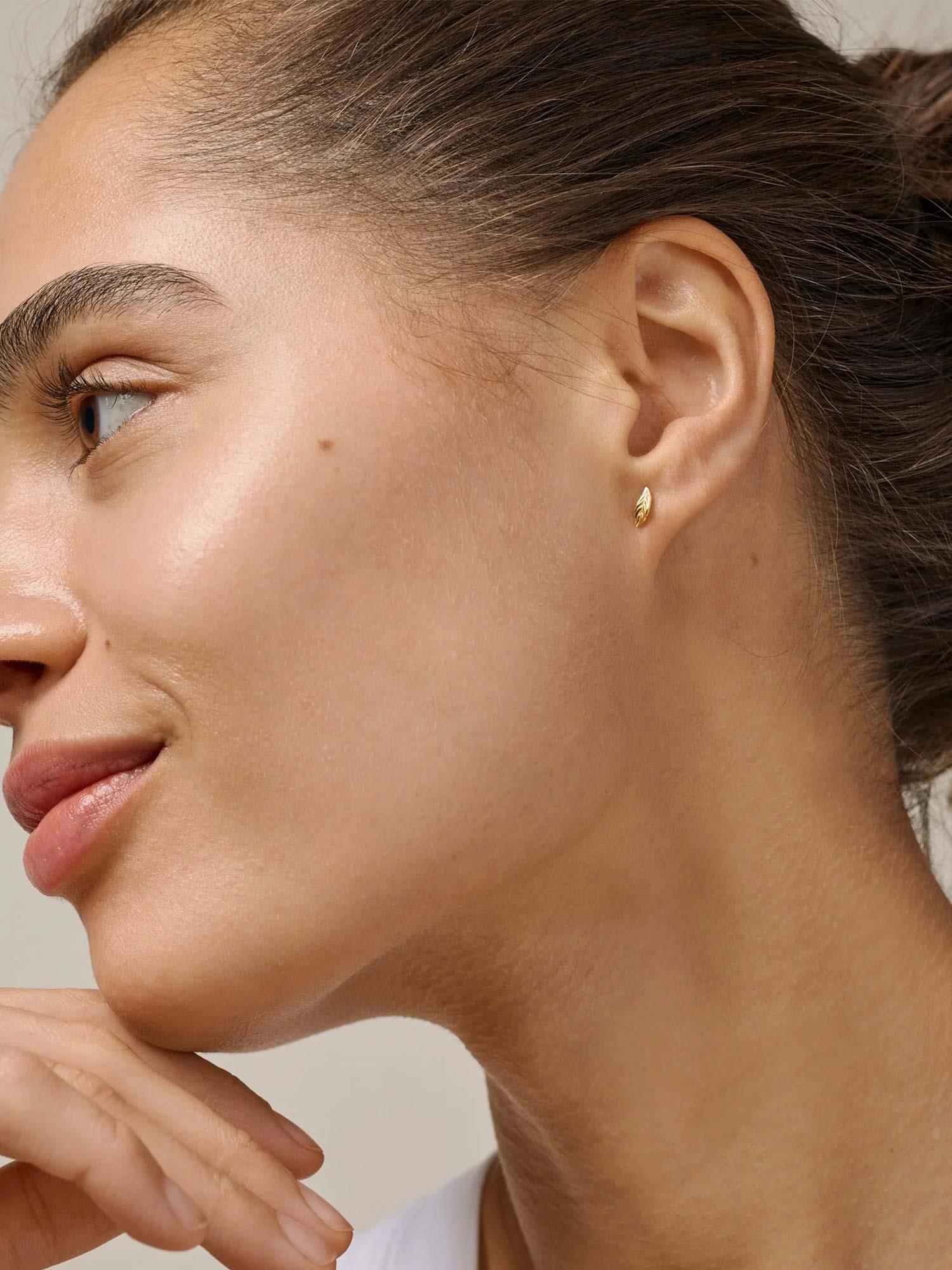 Studs Organic Leaf - Gold