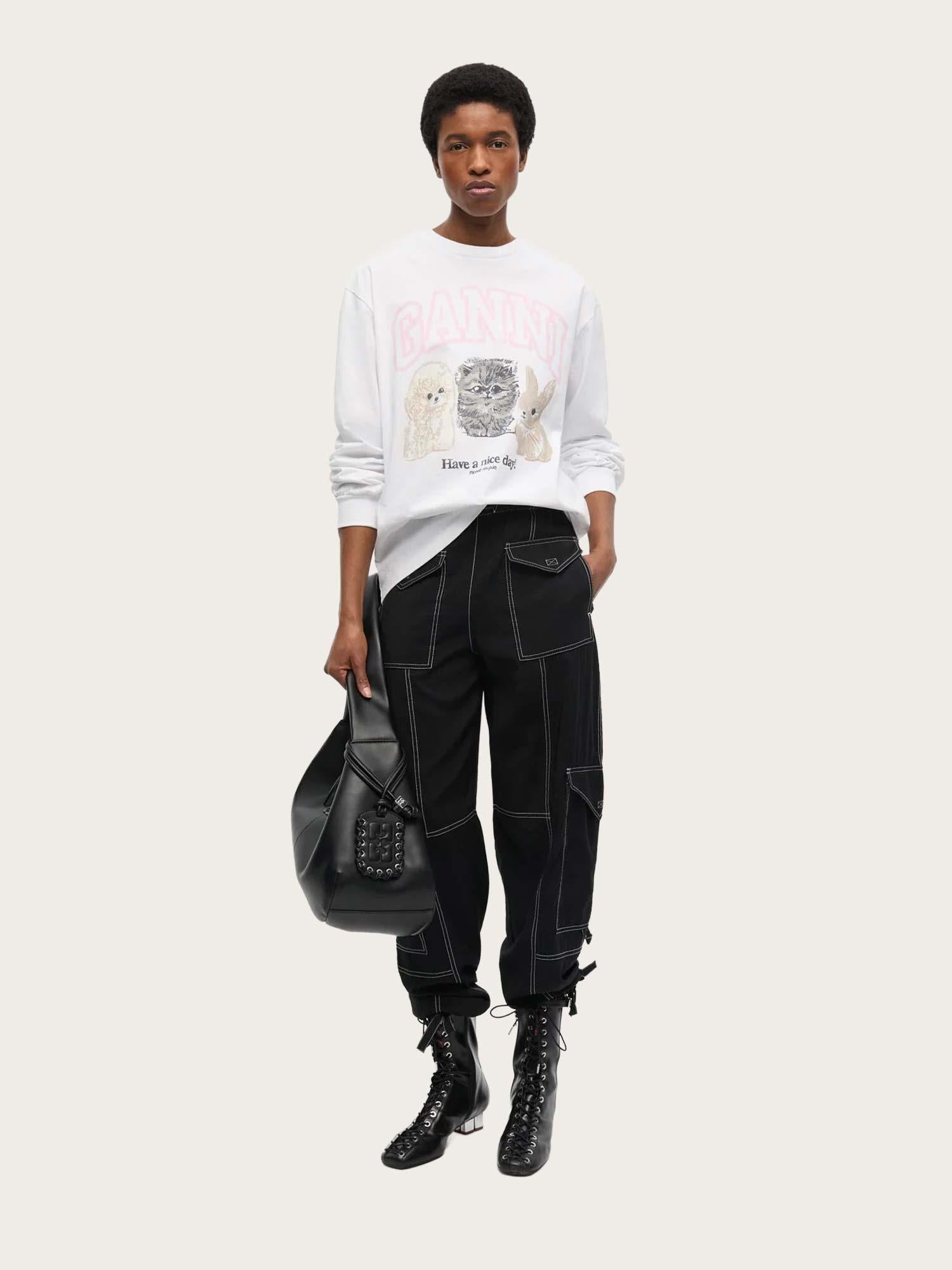 Re-cut Heavy Jersey Animals Long Sleeve - Bright White