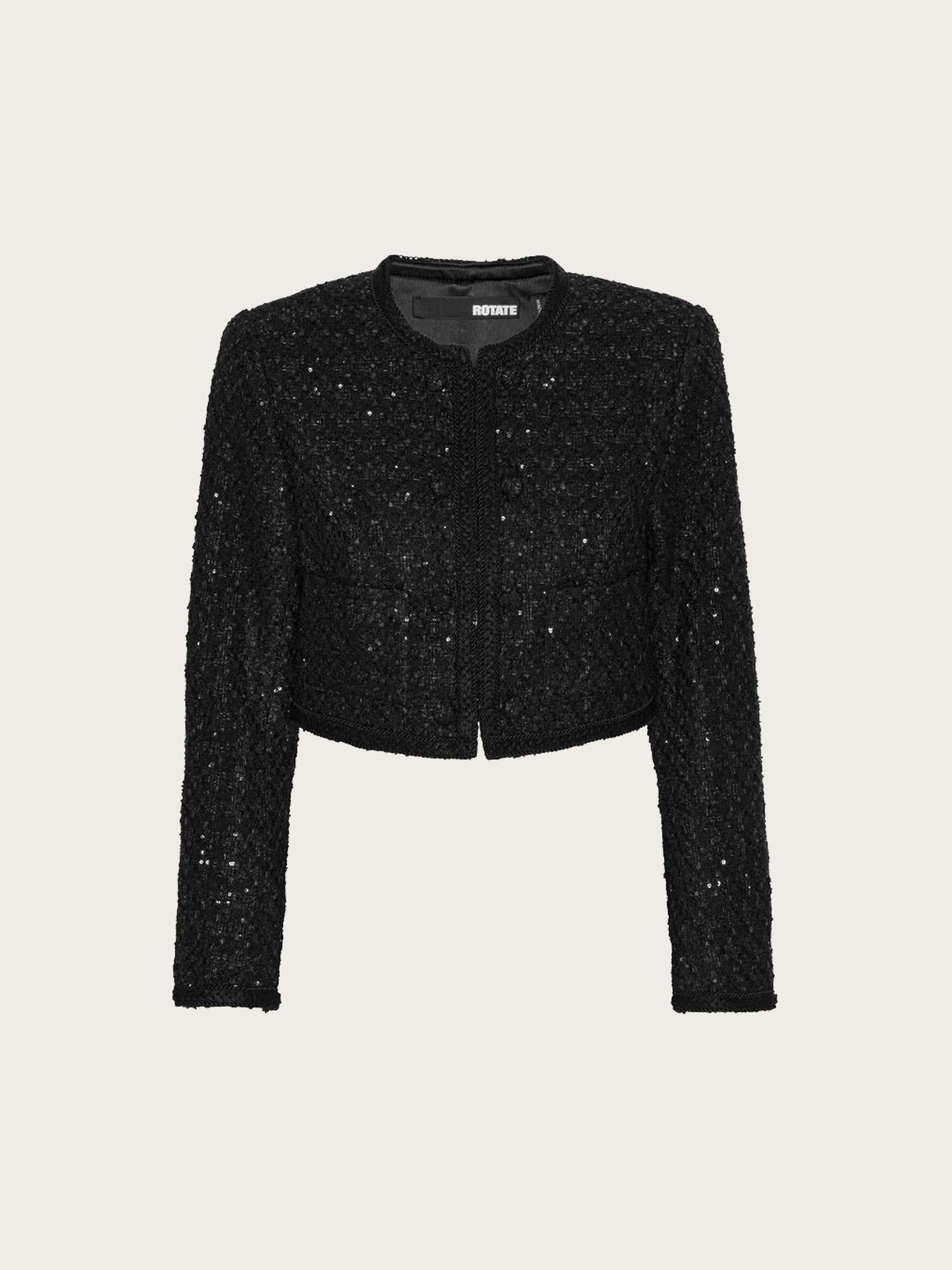 Boucle Crop Jacket - Black