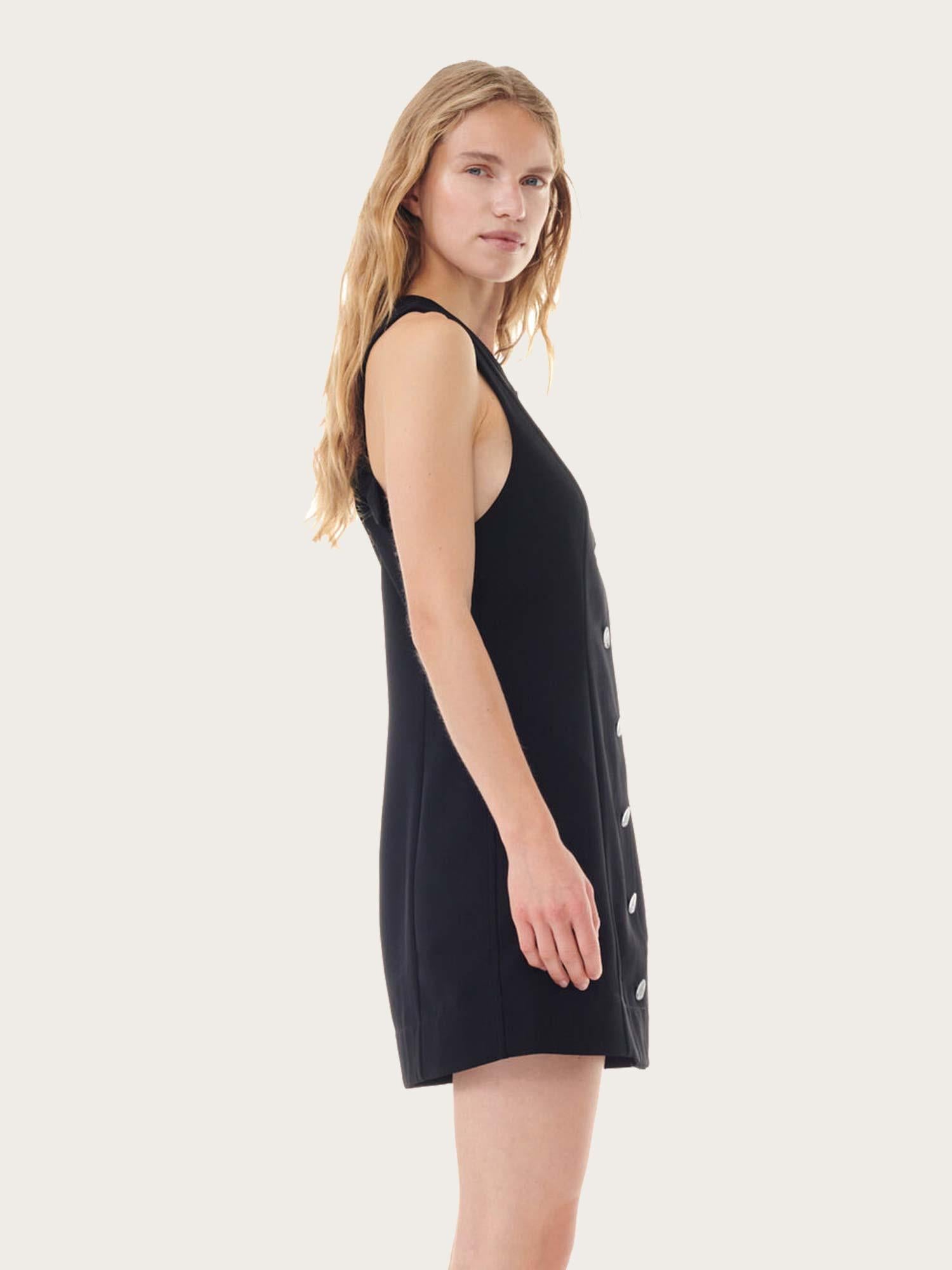 Light Twill Suiting Mini Dress - Black
