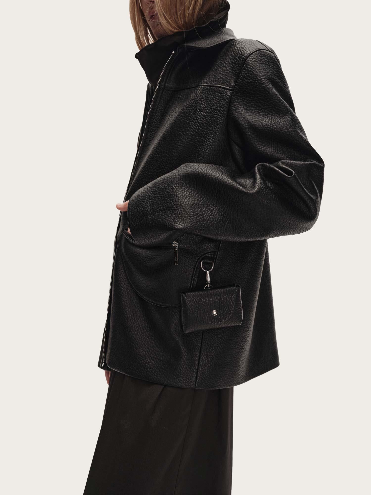 Cosmo Midi Leather Jacket - Black