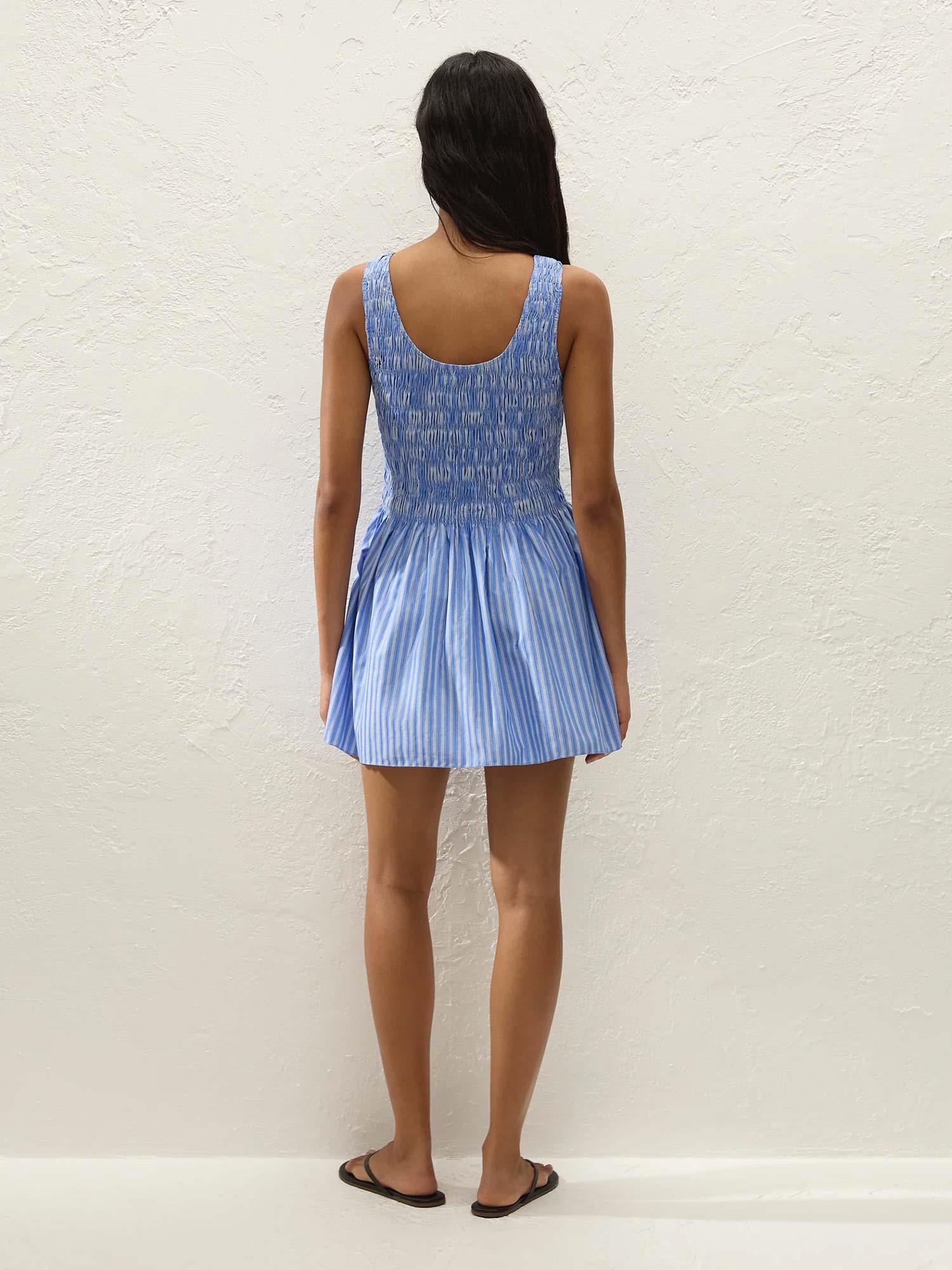 Carina Mini Dress - Jao Stripe Azulejo Blue