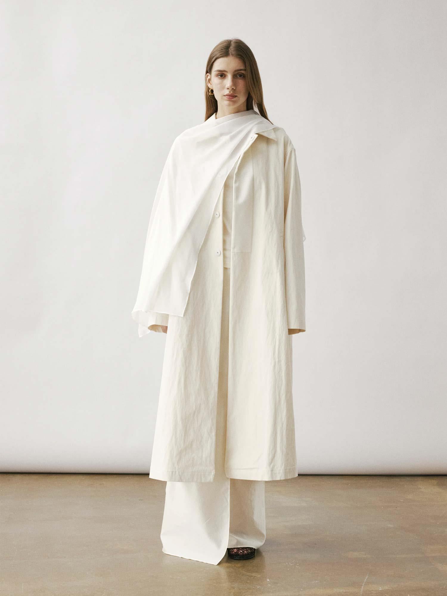 Opame Sheer Cover Scarf - White