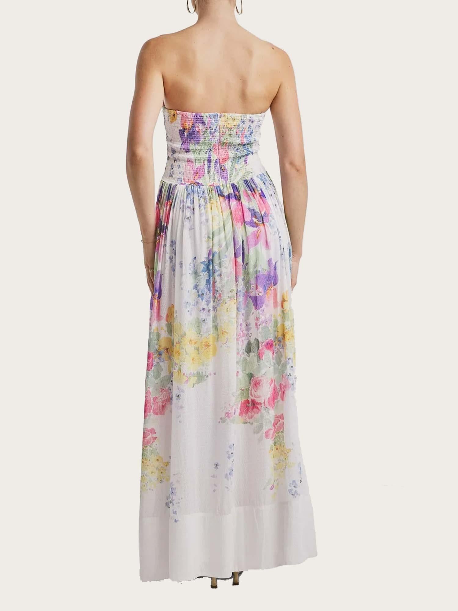 Dotted Georgette Bandeau Dress - Flower Meadow