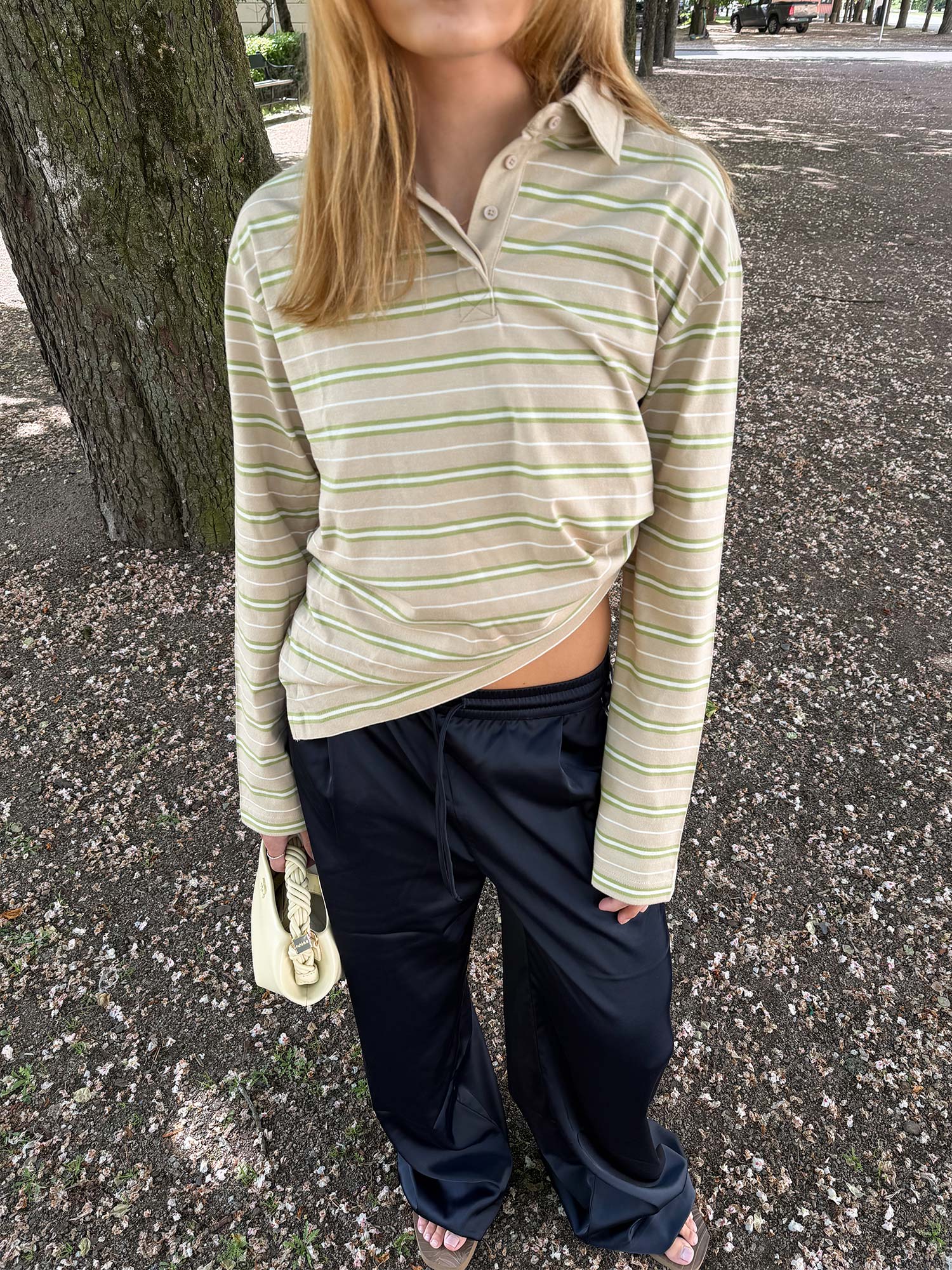 Enkulla LS Polo ST - Pale Fern Stripe