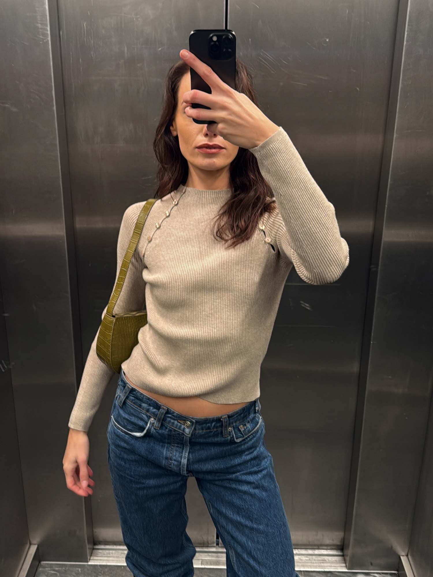 Enlana LS Knit - Chinchilla Melange