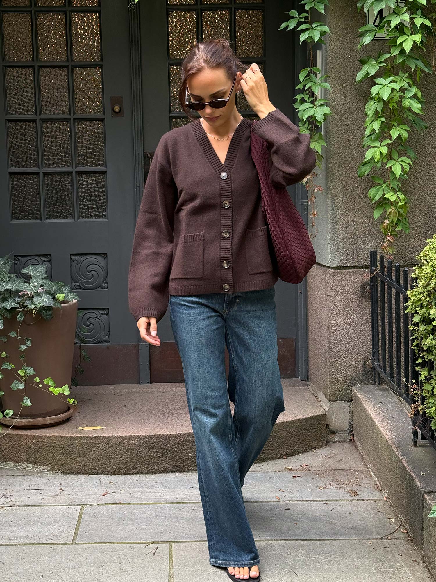 Enelise ls Cardigan - Chocolate Torte